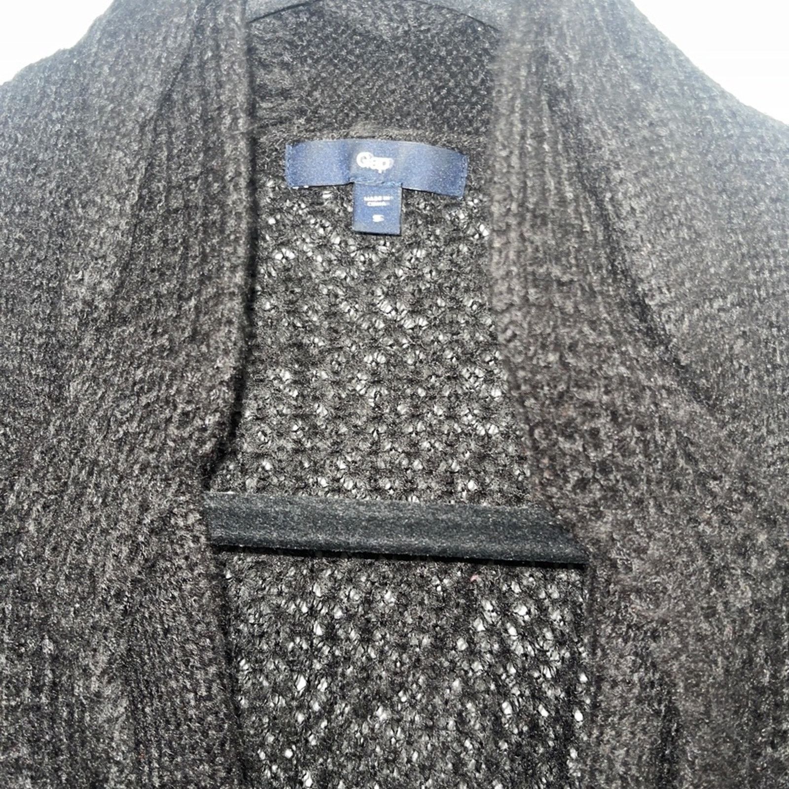 Gap GAP Women's Black Crotchet Knit Open Cardigan Sweater Sz S Size S / US 4 / IT 40 - 5 Thumbnail