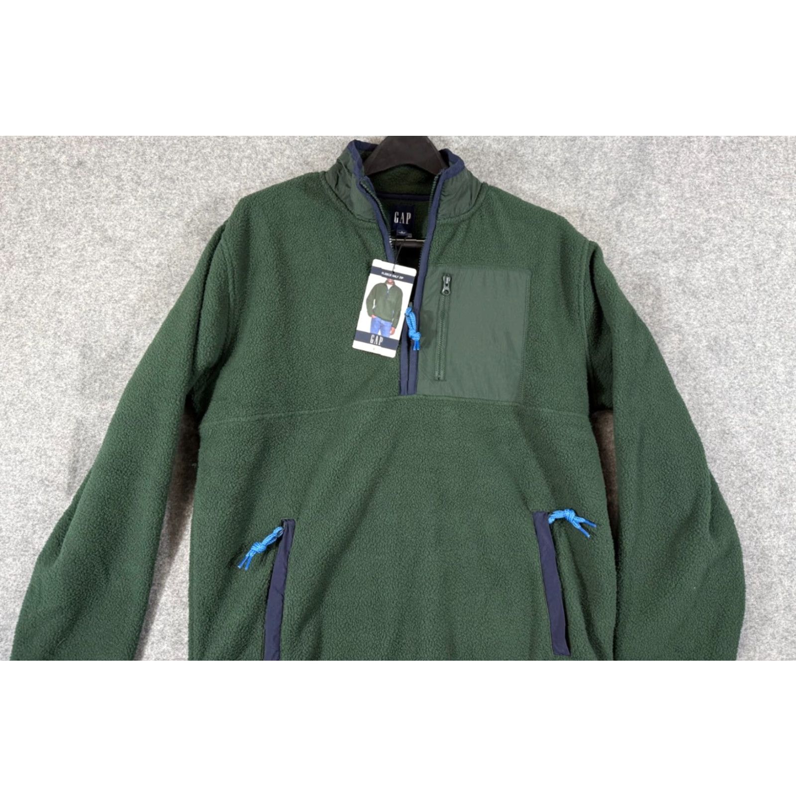 Gap Gap Sherpa Fleece Pullover Mens S Green Half-Zip Long Sleeve Stand-Up Neck NWT Vintage No Size US S / EU 44-46 / 1 - 2 Thumbnail