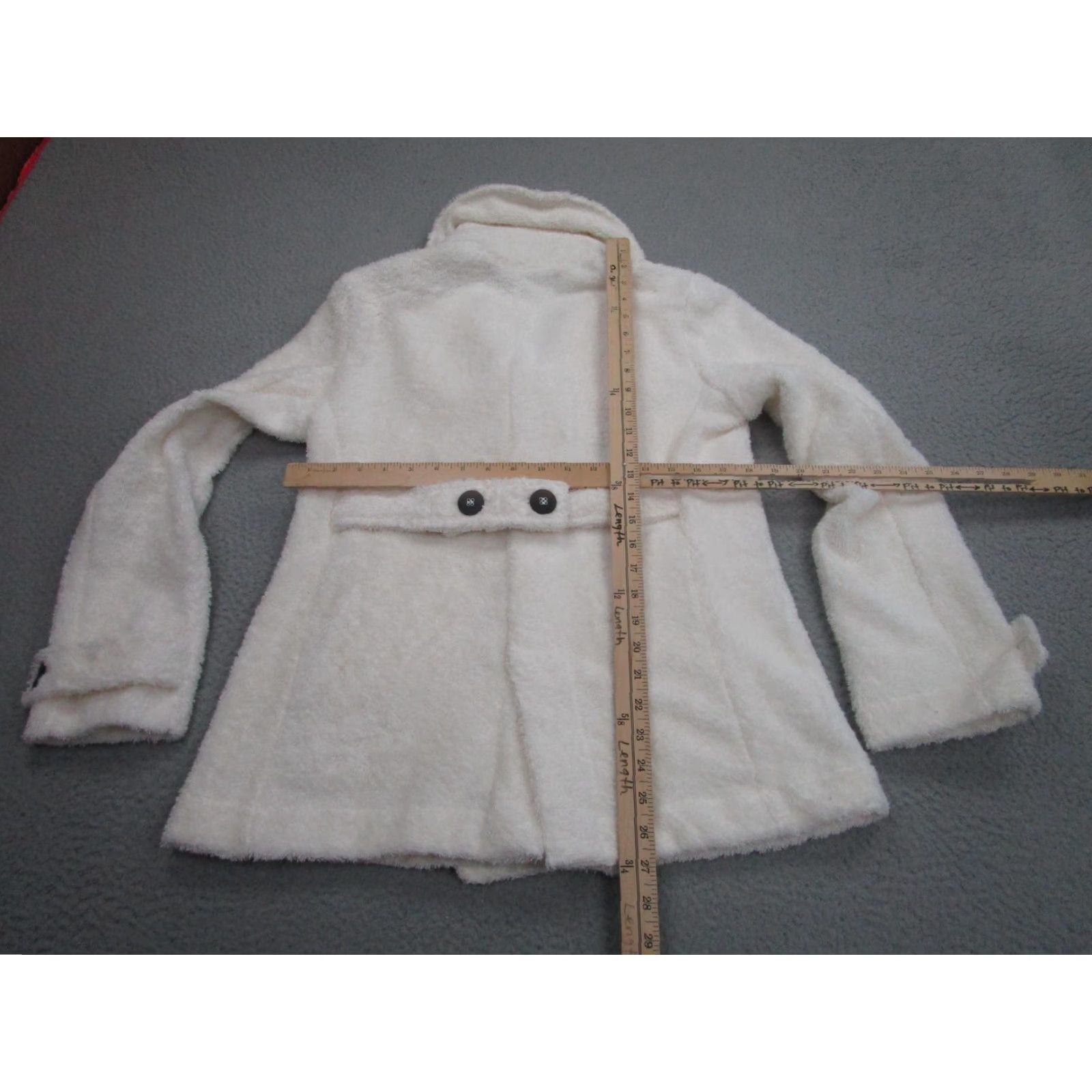 Doublet Simone Fan Coat Womens S/M White Soft Terry Pea Coat Double Breasted Button USA Size S / US 4 / IT 40 - 7 Thumbnail
