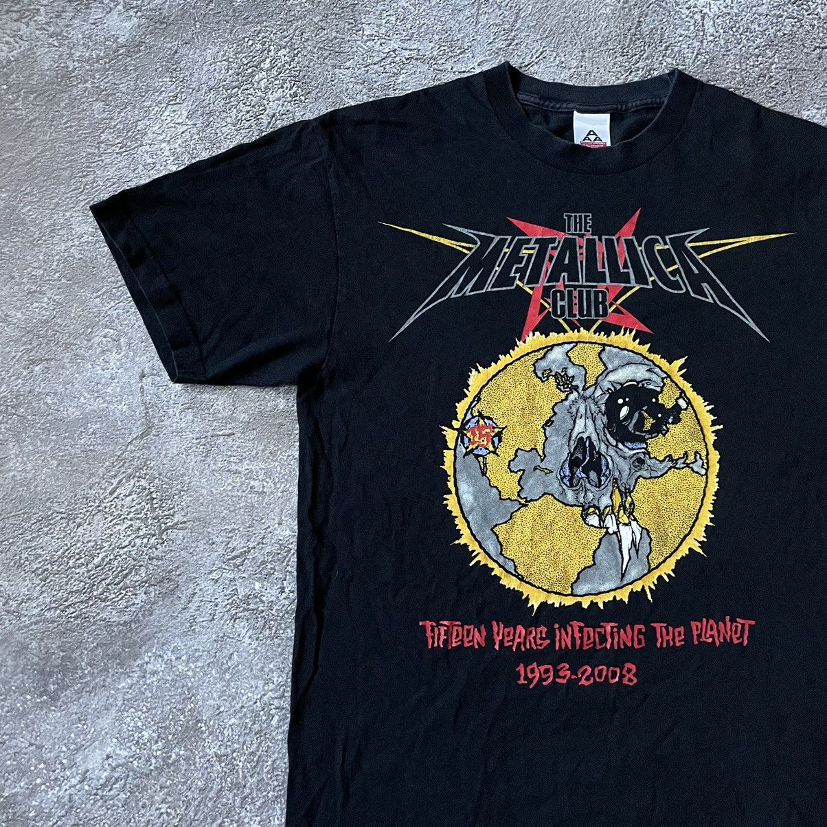 Band Tees Vintage 00s METALLICA BAND PUNK GOTH FACE ABSTRACT HORROR Size US L / EU 52-54 / 3 - 4 Thumbnail