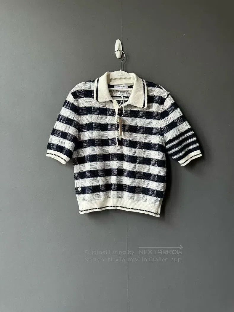 Thom Browne Thom Browne Gingham Knit Polo Sweater Size US S / EU 44-46 / 1 - 1 Thumbnail