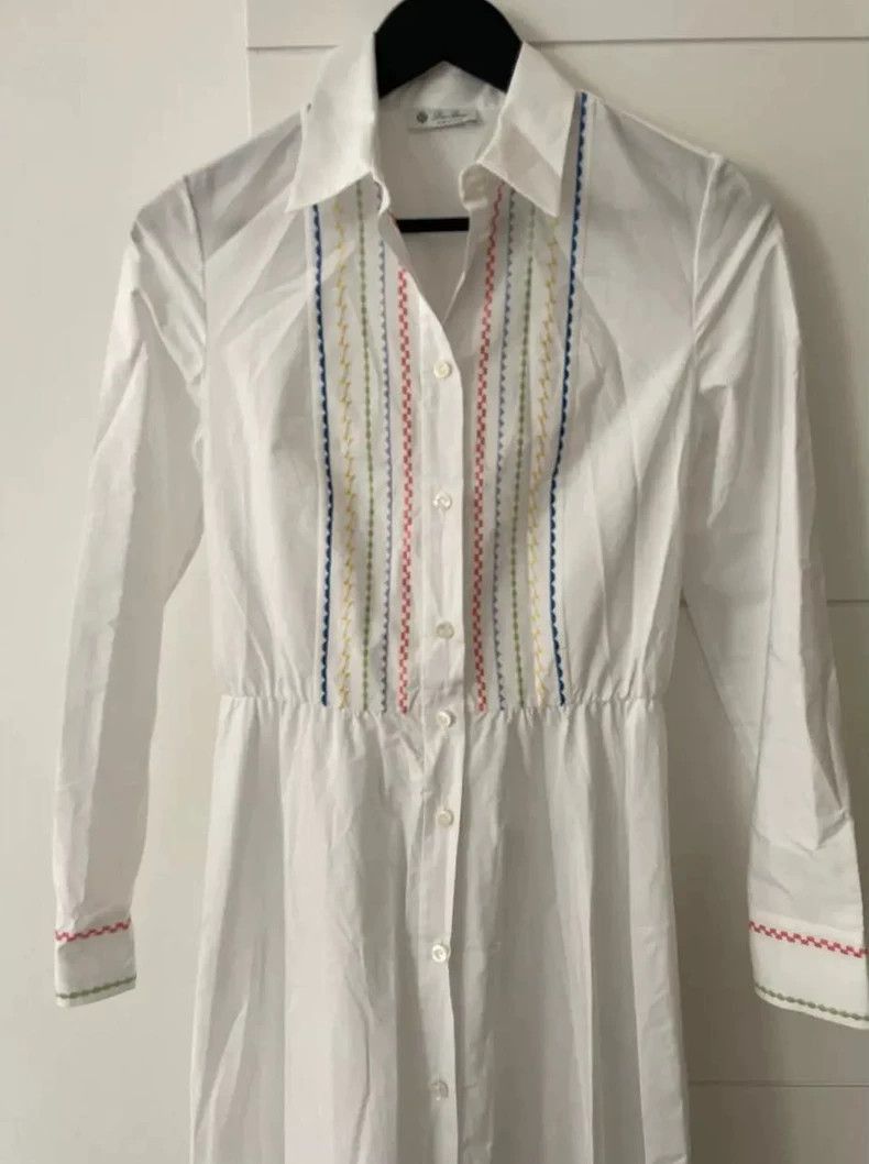 Loro Piana LoroPiana White Cotton Long Sleeve Dress-2508 Size US XS / EU 42 / 0 - 3 Thumbnail