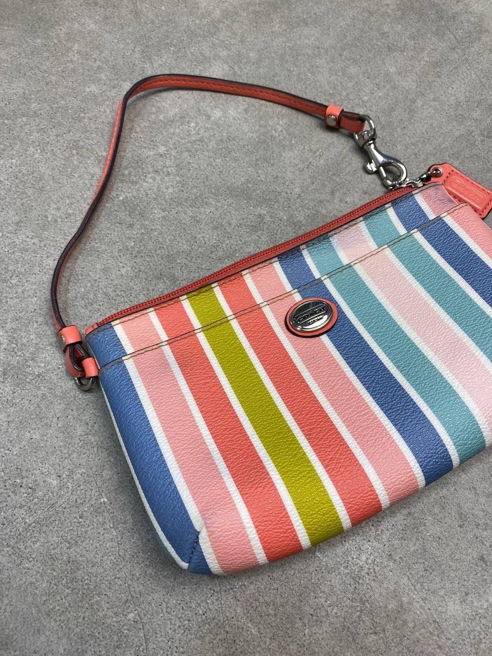 Coach Coach F51319 Peyton Multistripe Wristlet Clutch Bag Size ONE SIZE - 7 Thumbnail