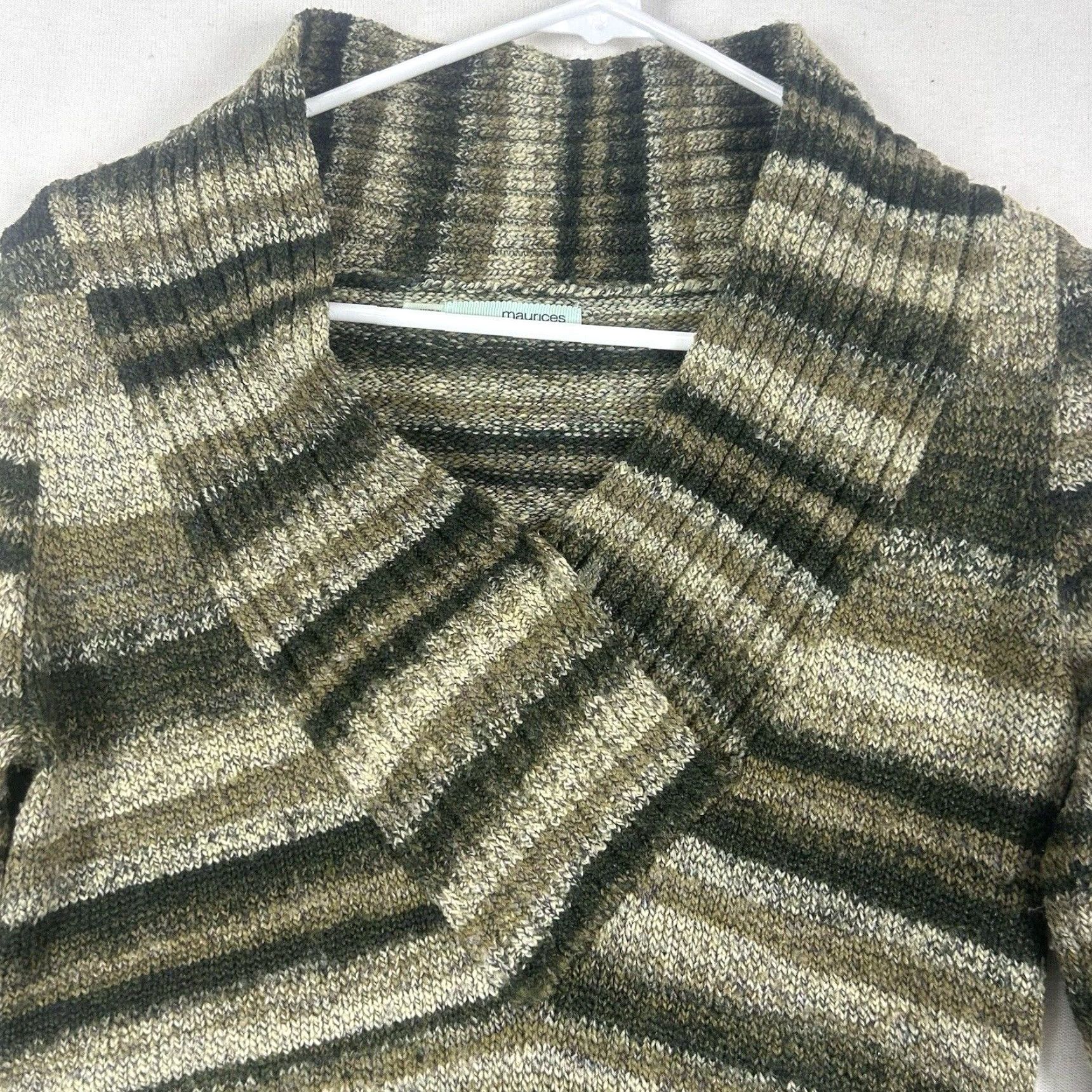 Vintage Maurices Sweater Dress Wool Knit Green Mock Neck Long Sleeve Knee Length Womens S Size S / US 4 / IT 40 - 2 Thumbnail