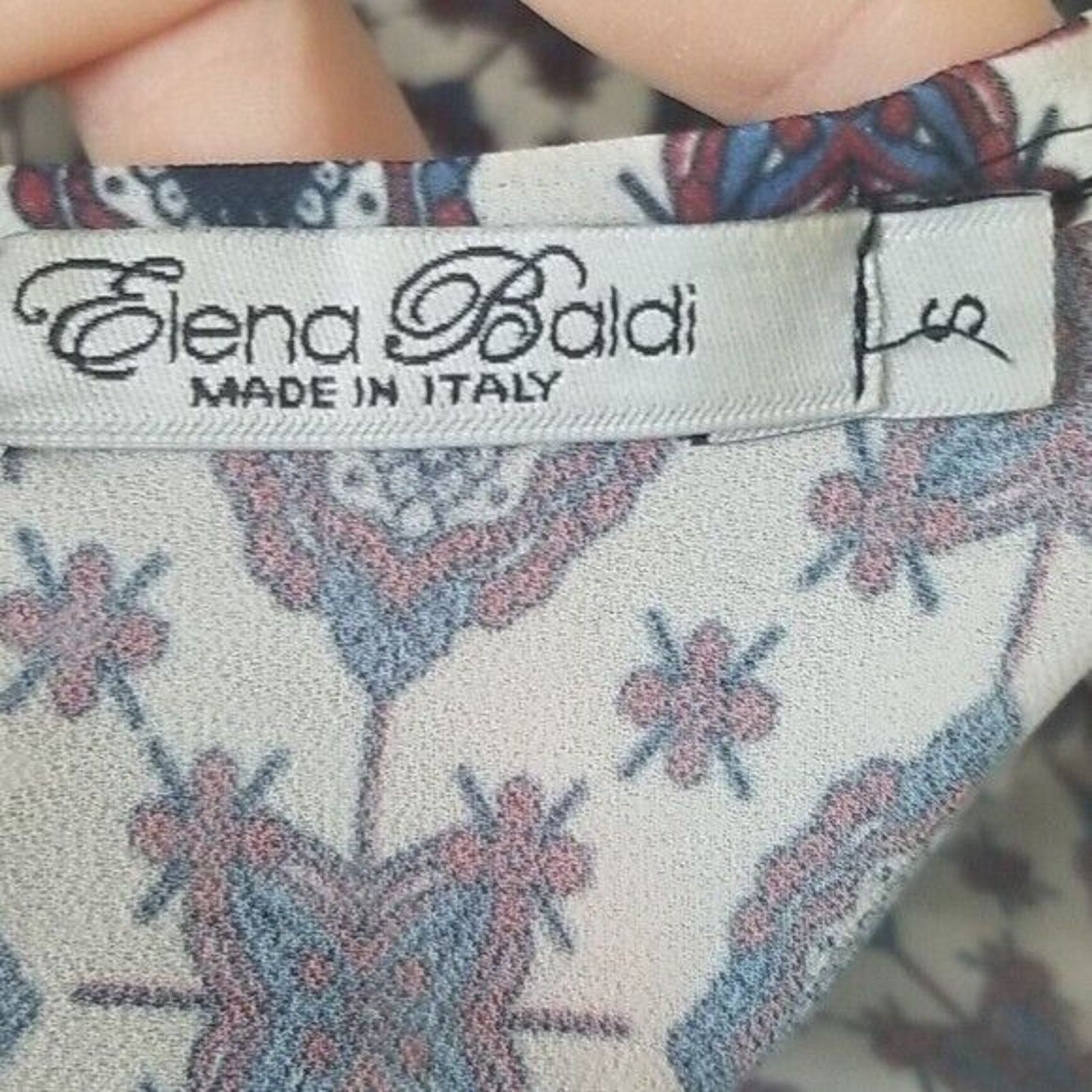 Baldinini Elena Baldi Womens Geometric Print SS Blouse Sz S Resortwear Size S / US 4 / IT 40 - 6 Thumbnail