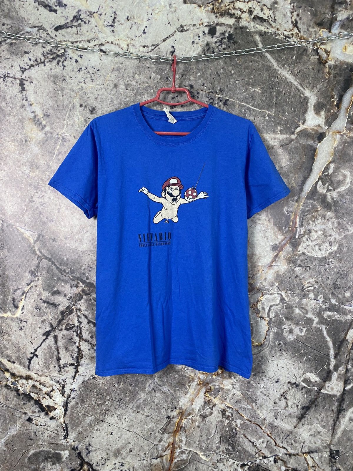 Nirvana Men’s Nirvario Smells like Mushrooms T-Shirt Vintage Size L Size US L / EU 52-54 / 3 - 1 Thumbnail