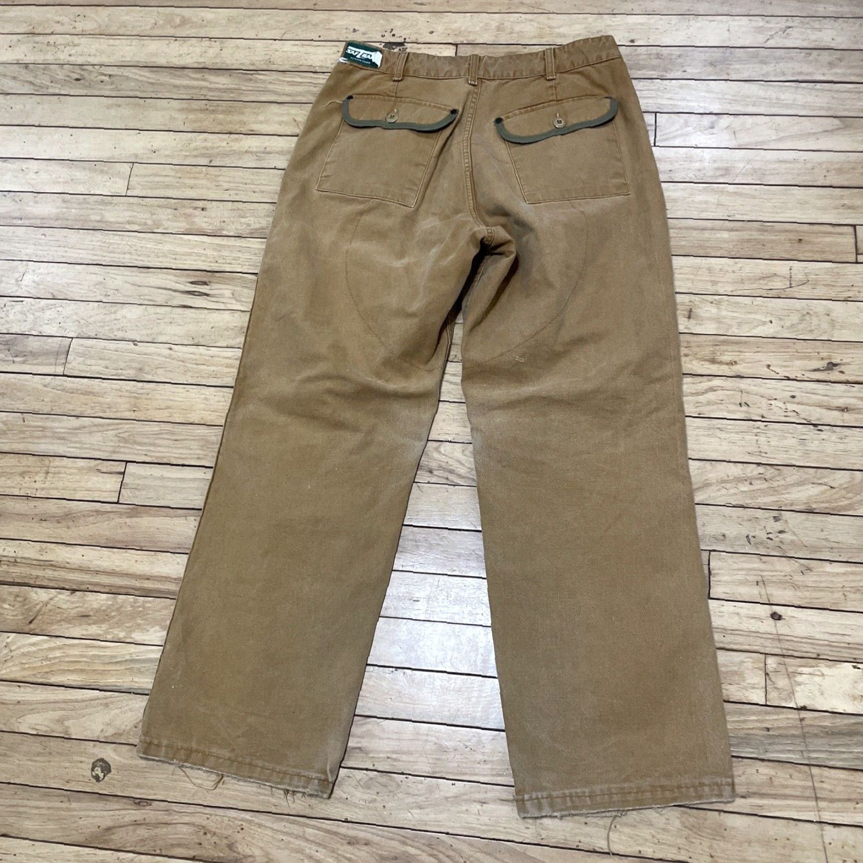 SafTbak VINTAGE SAFTBAK Hunting Pants Mens 34x29 Brown USA Made Canvas Distressed Lined Straight Front Pocket Zipper Button Size US 34 / EU 50 - 2 Thumbnail