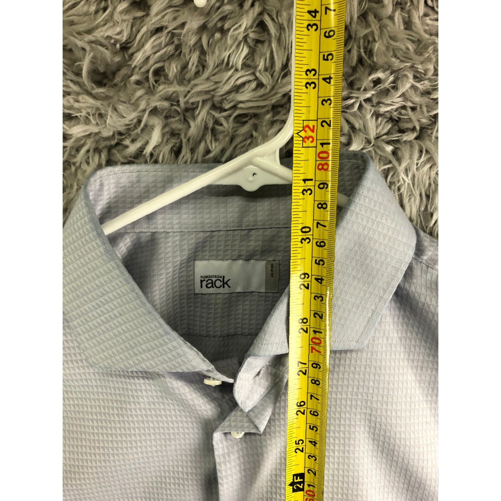 Nordstrom Nordstrom Rack Trim Fit Mens 17 34-35 Blue Long Sleeve Spread Collar Shirt Shirt Mens Blue Long Sleeve Spread Collar Shirt Size US XL / EU 56 / 4 - 5 Thumbnail
