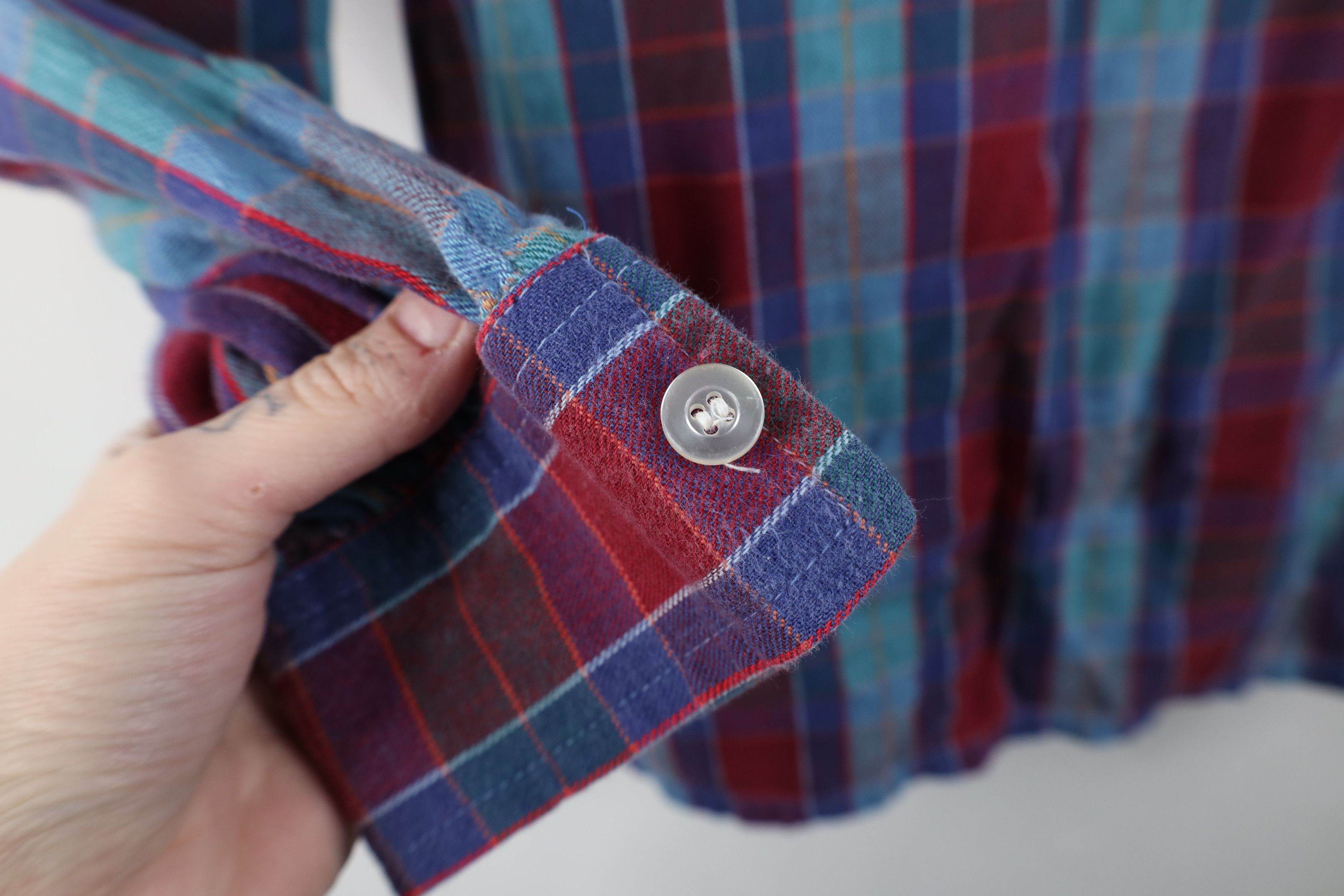 Vintage Vintage 70s Streetwear Neck Flannel Pullover Shirt Plaid USA Size XXL / US 16-18 / IT 52-54 - 6 Thumbnail