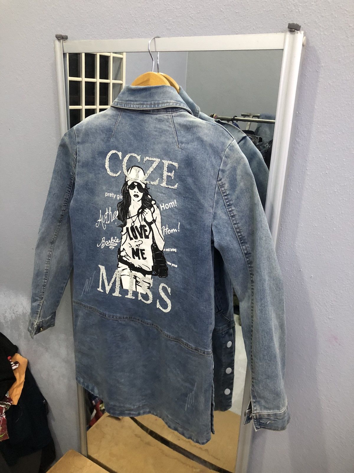 Japanese Brand Y2K Bobby Mall Rhinestone Denim Jacket Women Size XS / US 0-2 / IT 36-38 - 10 Thumbnail