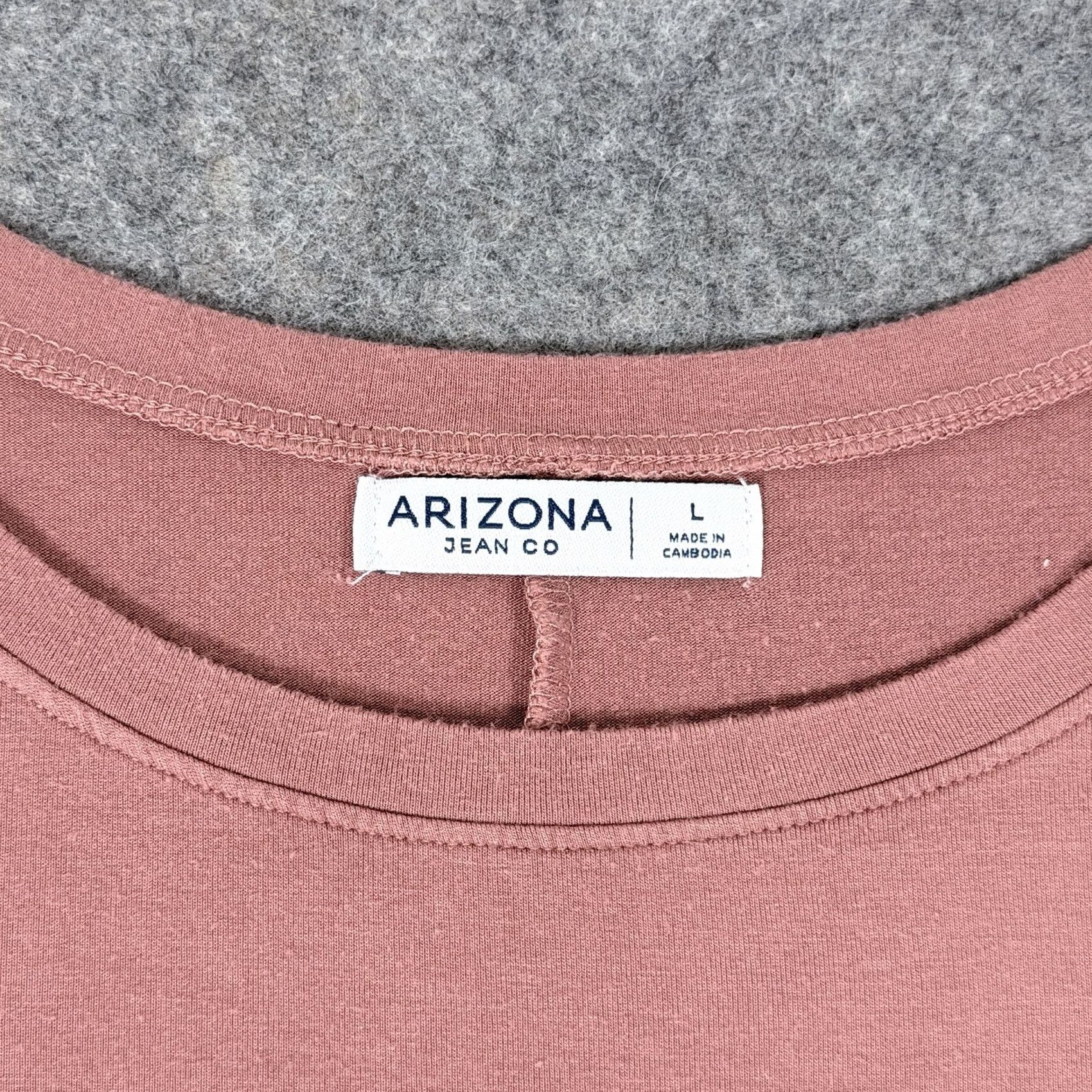 Vintage Arizona Jeans Dress Shirt Pink L Womens Short Sleeve Stretch Pullover 90s Casual Modern City University Western T‑Shirt Dress Size L / US 10 / IT 46 - 3 Thumbnail