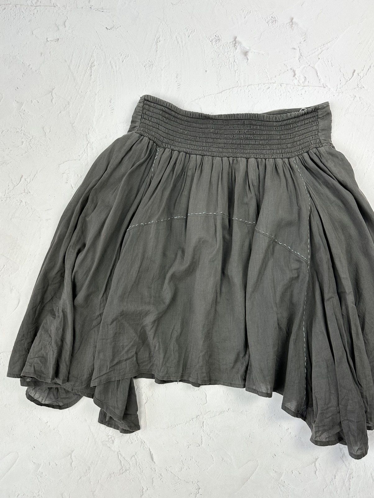 Vintage Vintage Grey Cotton Midi Skirt Size 34" / US 12 / IT 48 - 5 Thumbnail