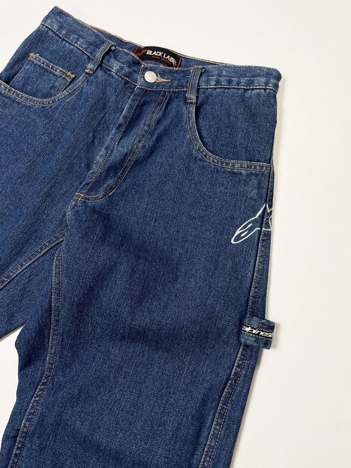 Alpinestars AlpineStars 💥 Blue Denim Y2K Racing Carpenter Work Jeans Size 28" / US 6 / IT 42 - 7 Thumbnail