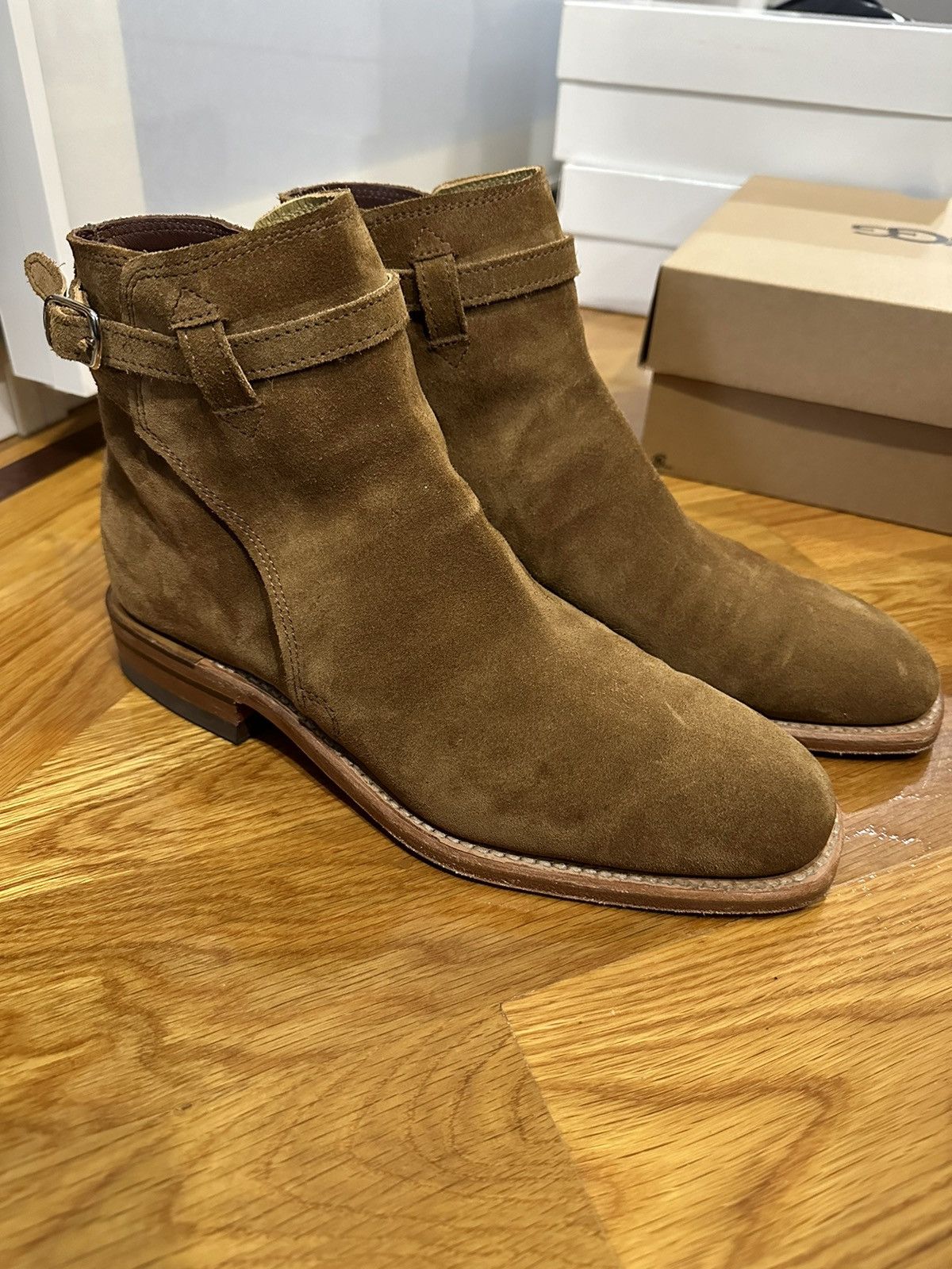 R.M. Williams Stockman Jodhpur Boot Brown Suede Grailed