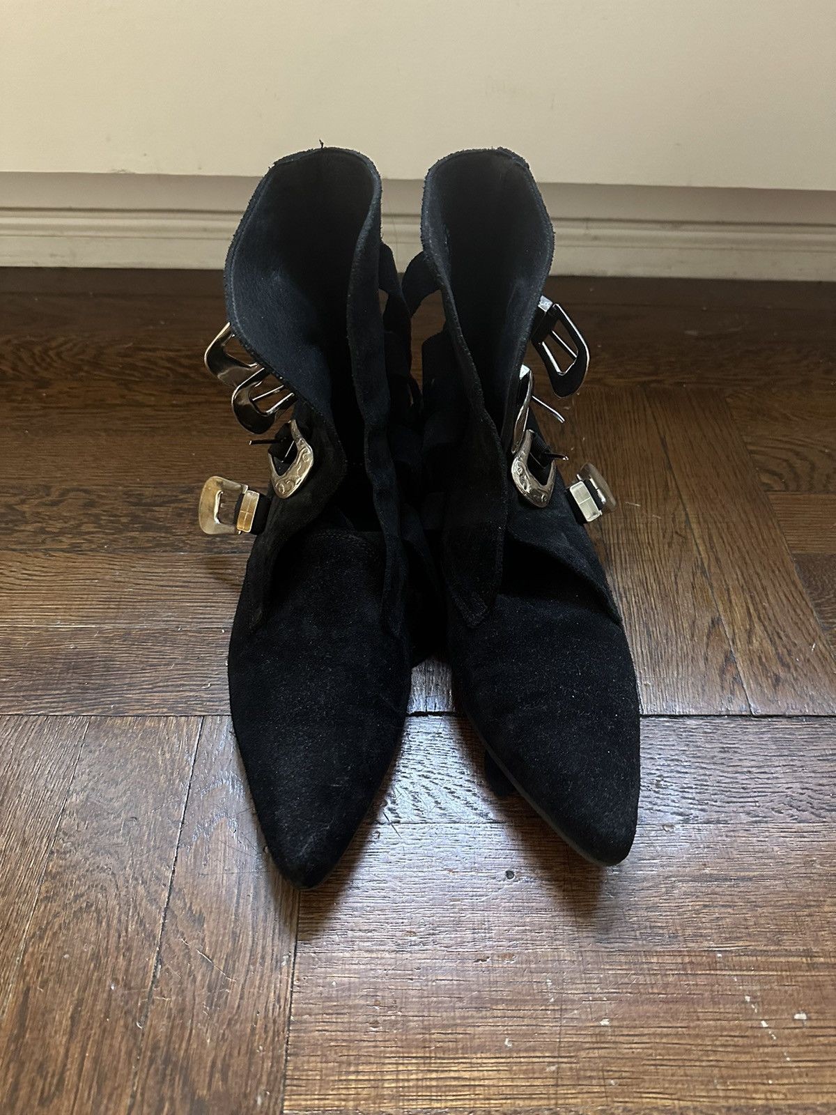 Other LAST DROP Hand Made Suede Western Buckle Boot Winklepickers Size US 10 / EU 43 - 4 Thumbnail