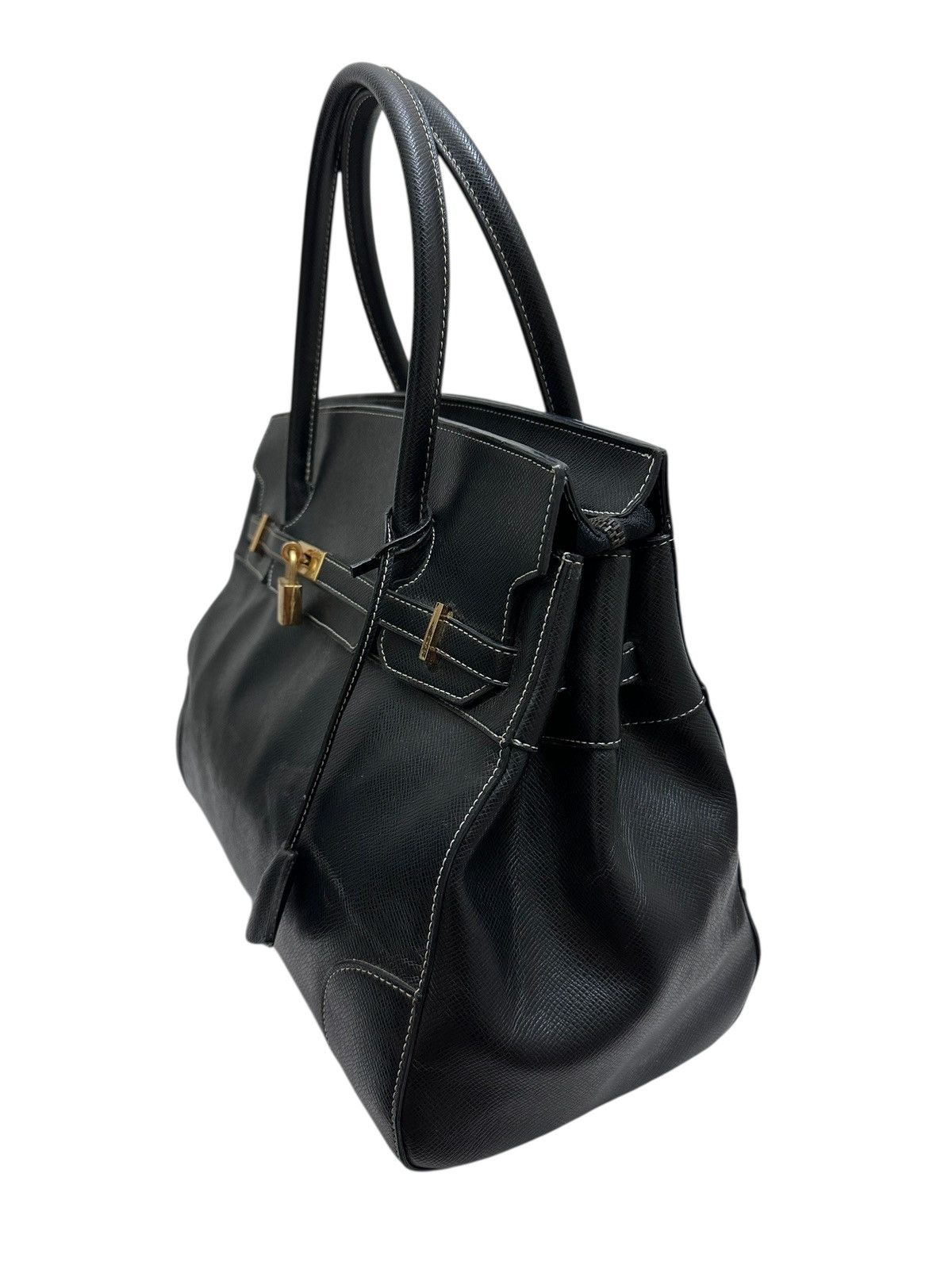 Genuine Leather RARE ‼️ Leather Black ‘Birkin’ Bag Size ONE SIZE - 3 Thumbnail