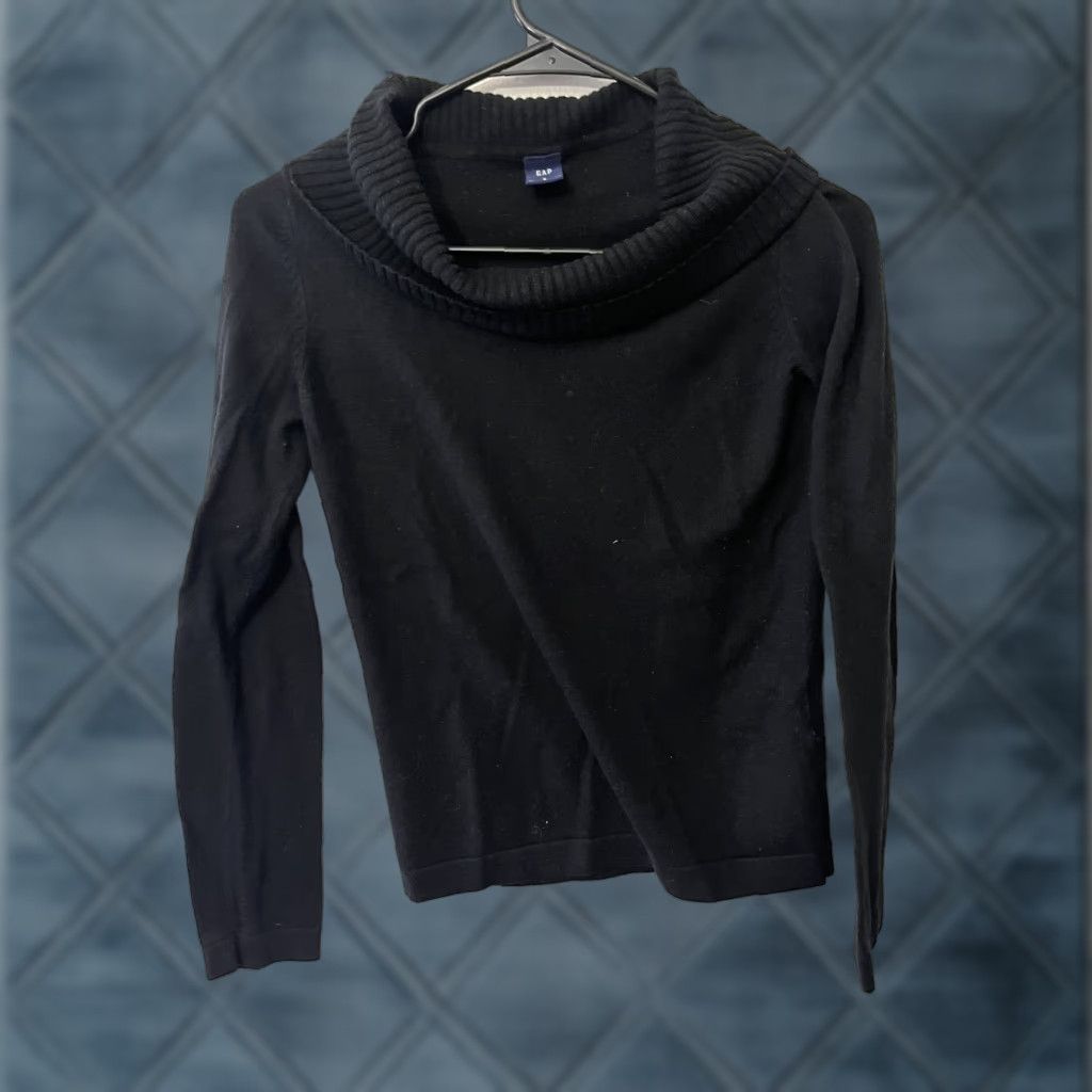 Gap VINTAGE Gap Sweater Womens Small Black Turtleneck Wool Lambs Wool Blend Pullover 80s 90s Classic Womens Size S / US 4 / IT 40 - 1 Thumbnail