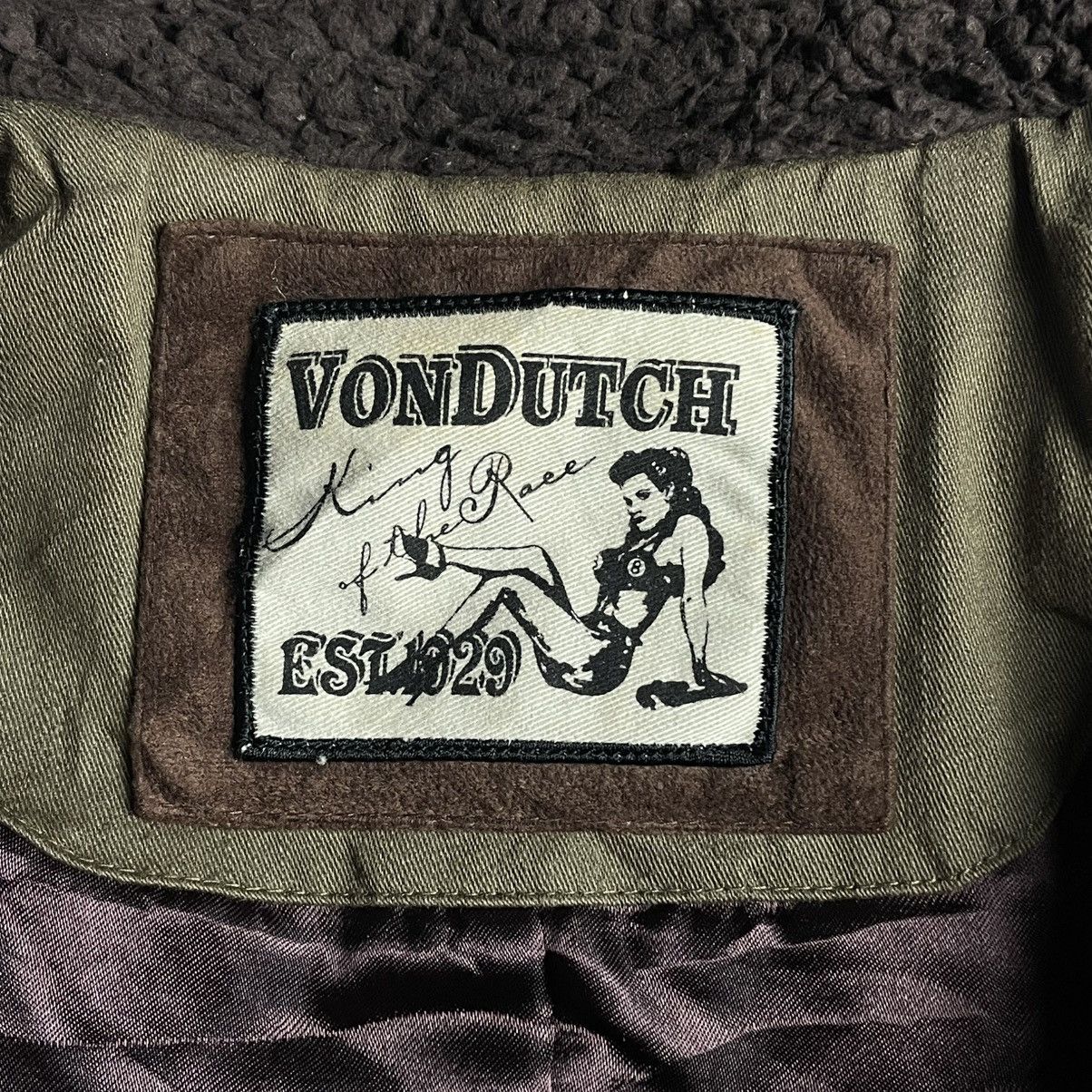 Von Dutch 🇯🇵 VINTAGE VON DUTCH COTTON + LEATHER FUR PUNK CROP JACKET Size L / US 10 / IT 46 - 20 Thumbnail
