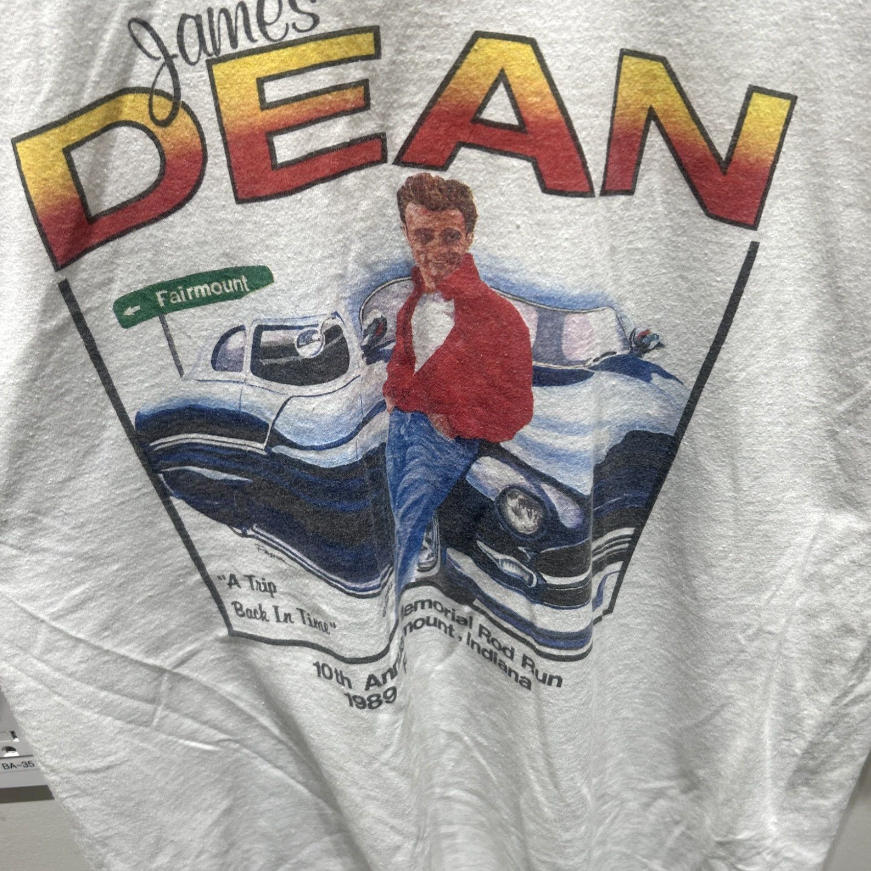 Vintage VINTAGE James Dean 80s Single Stitch T-Shirt XL White Men Crew Neck Short Sleeve Stars Cars Womens Mens Size US XL / EU 56 / 4 - 2 Thumbnail