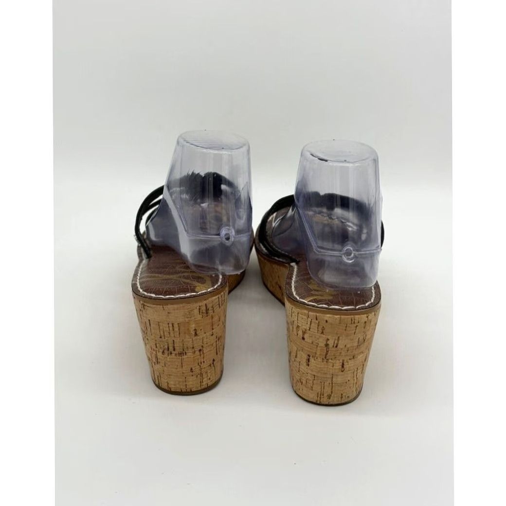Sam Edelman Sam Edelman Ronie Logo Regis Wedge Leather Heels Sandals Womens 9.5M Tan Beige Leather Wedge Heels Womens Shoes Size US 10 / IT 40 - 3 Thumbnail