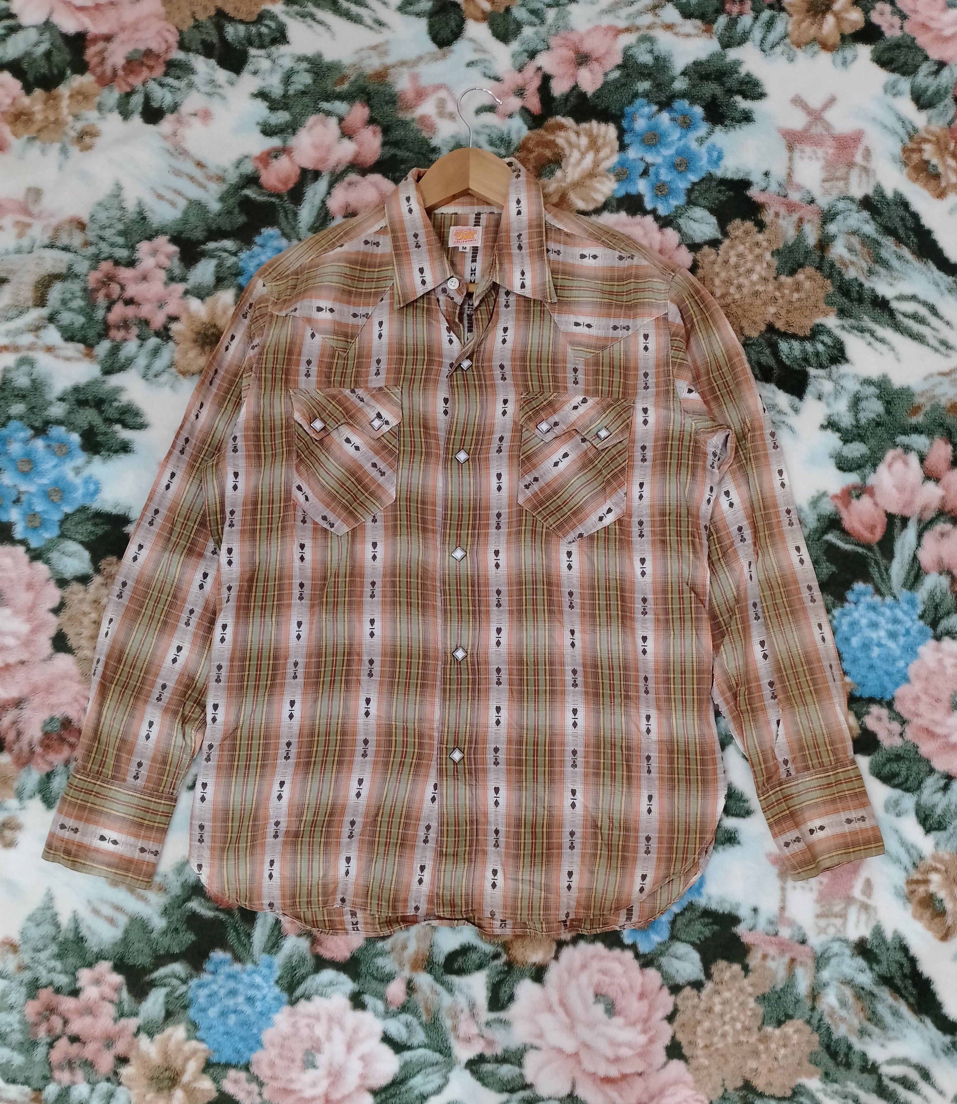 Vintage Sugar cane Western Shirt Hearts Shape