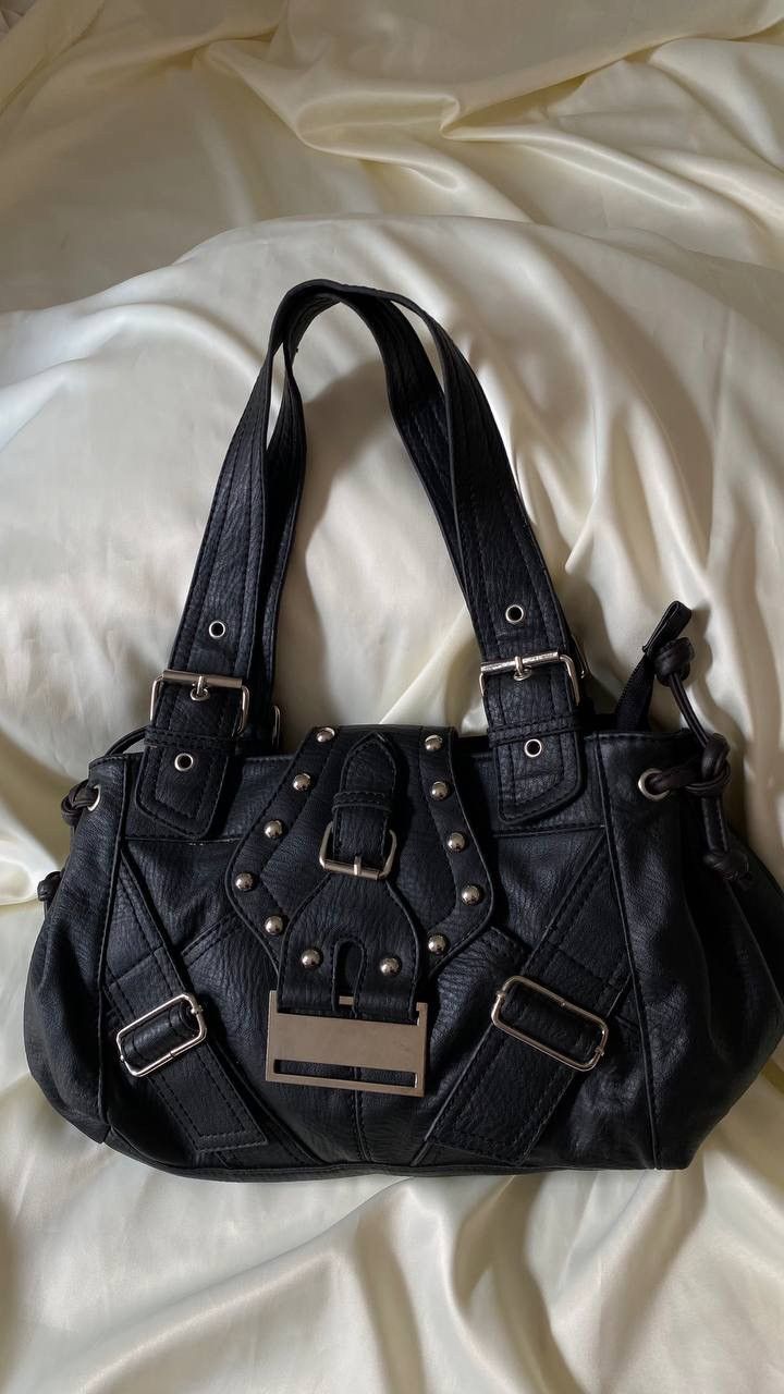 Vintage Vintage black leatherette shoulder bag Size ONE SIZE - 2 Thumbnail