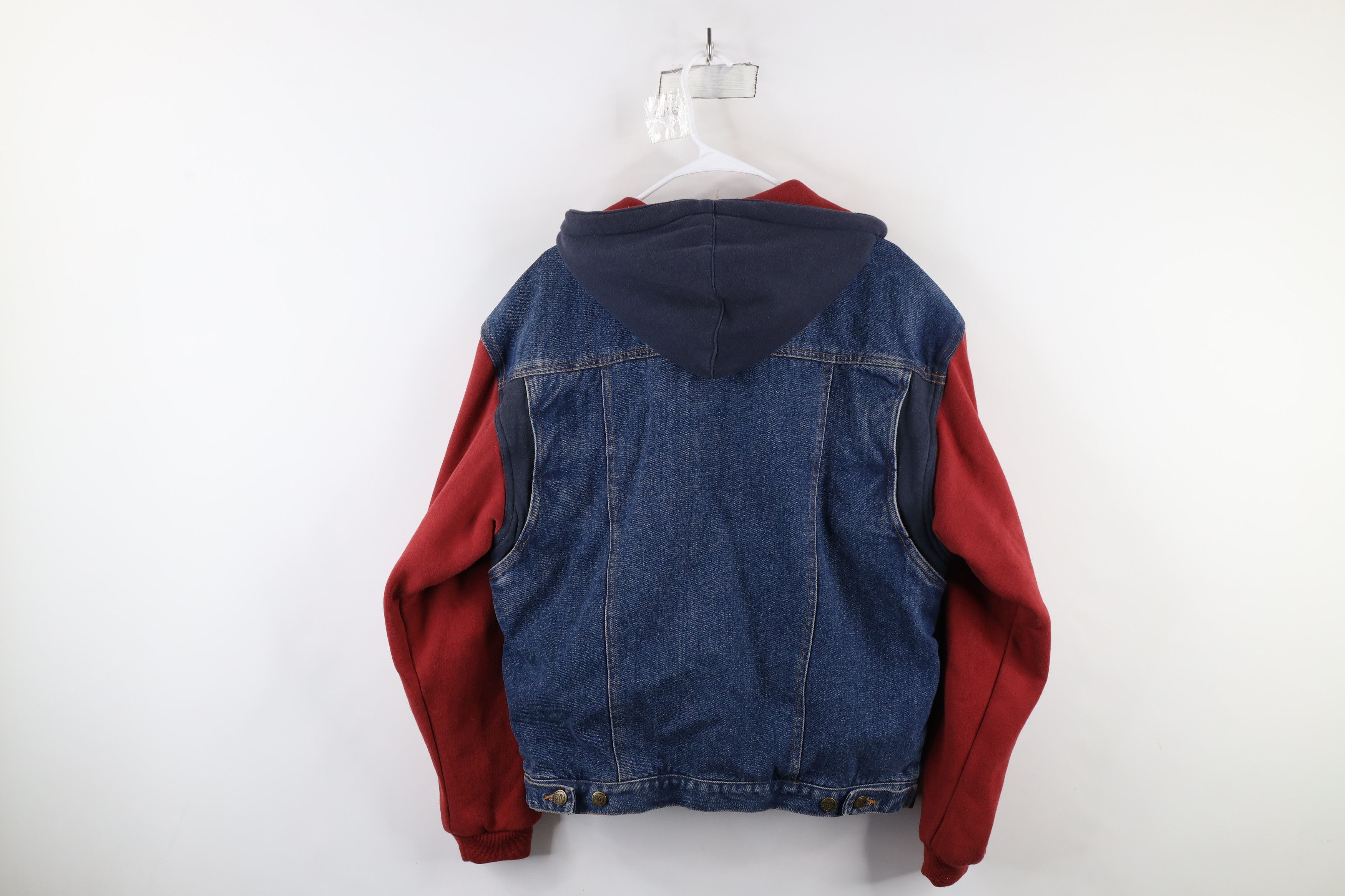 Vintage Vintage 90s Streetwear Hooded Denim Jean Trucker Jacket Size US S / EU 44-46 / 1 - 14 Thumbnail