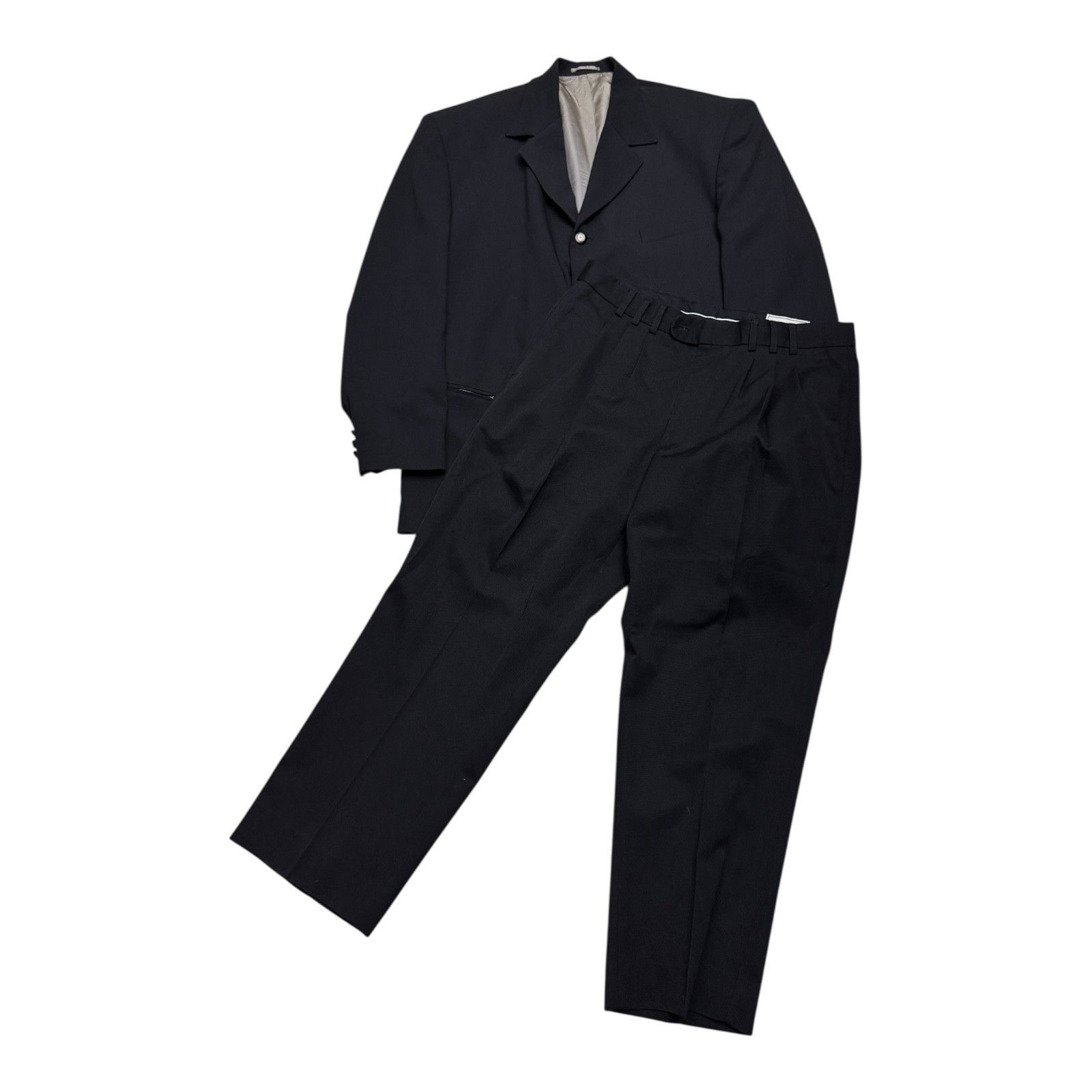 Vintage VINTAGE 2-Piece Casual Black Blazer Jacket SUIT Mens XL Size 46R - 3 Thumbnail
