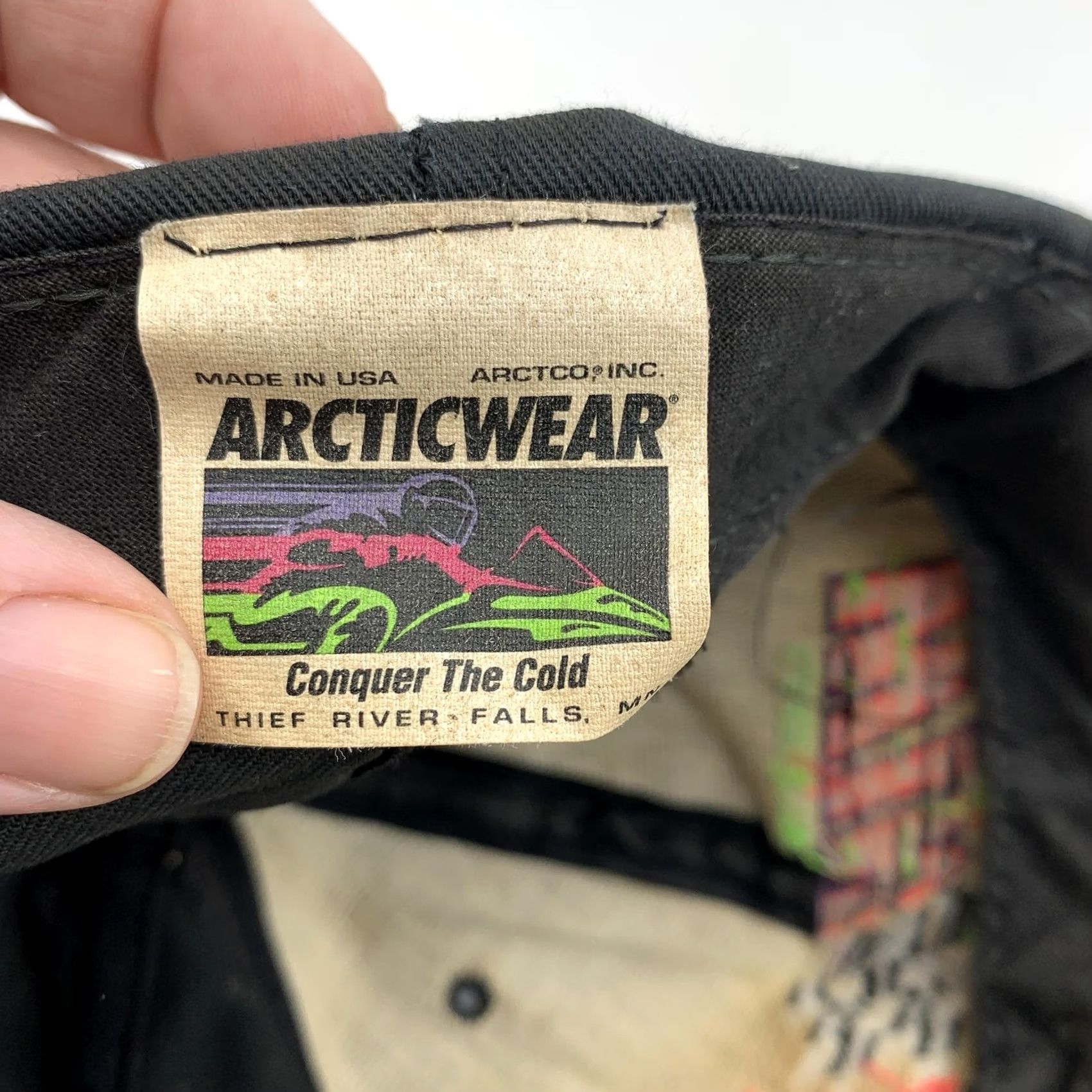 Vintage VINTAGE Arcticwear Hat Cap Snap Back Mens Black One Size 90s Arctic Cat Racing Snapback Twill Adjustable Size ONE SIZE - 6 Thumbnail