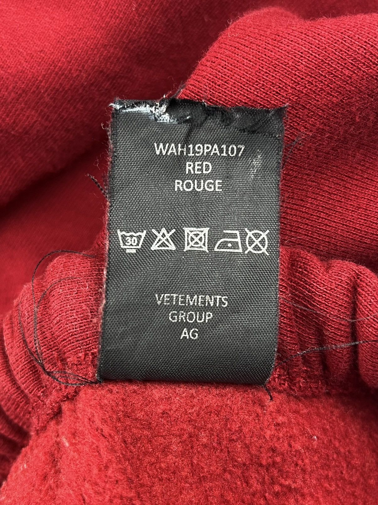 Vetements AW18 Vetements Big Logo Sweatpants Red Size US 28 / EU 44 - 10 Thumbnail