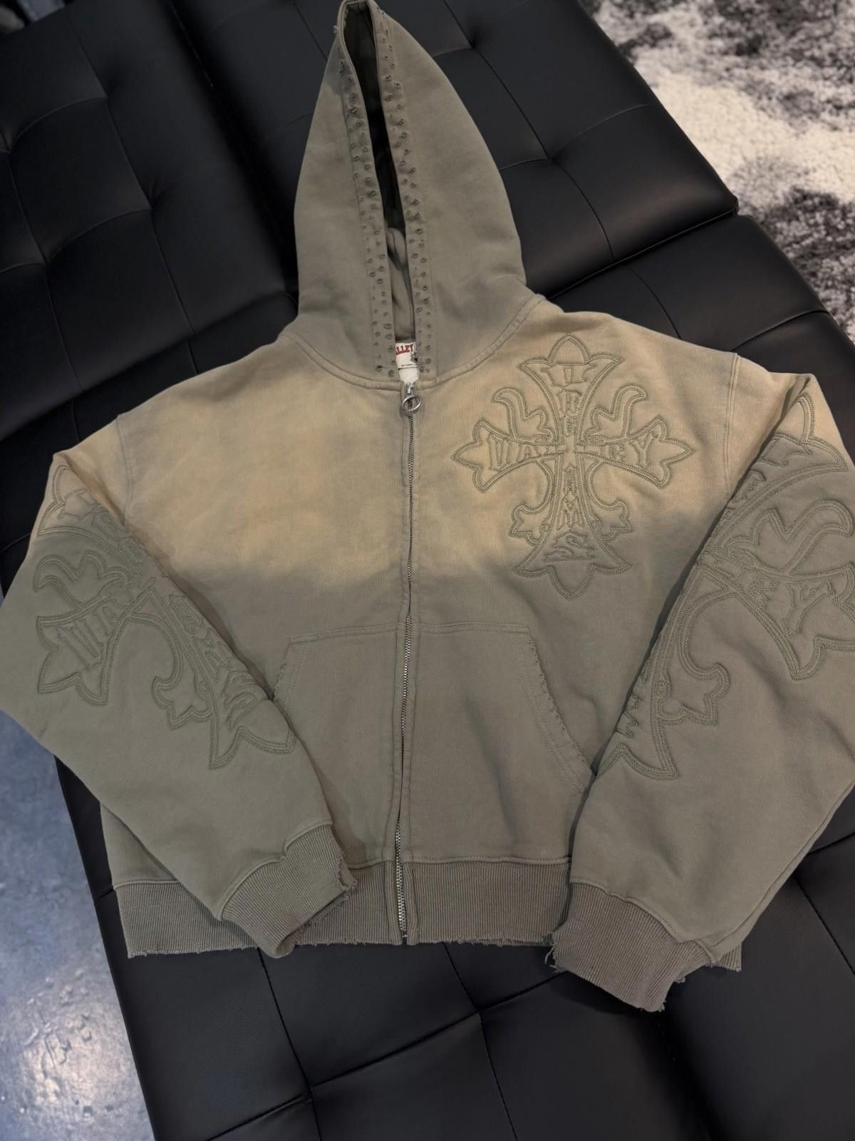 Vale Size L - Vale Zip Up Carver Cross Hoodie Valley Vale Tan Size US L / EU 52-54 / 3 - 1 Thumbnail