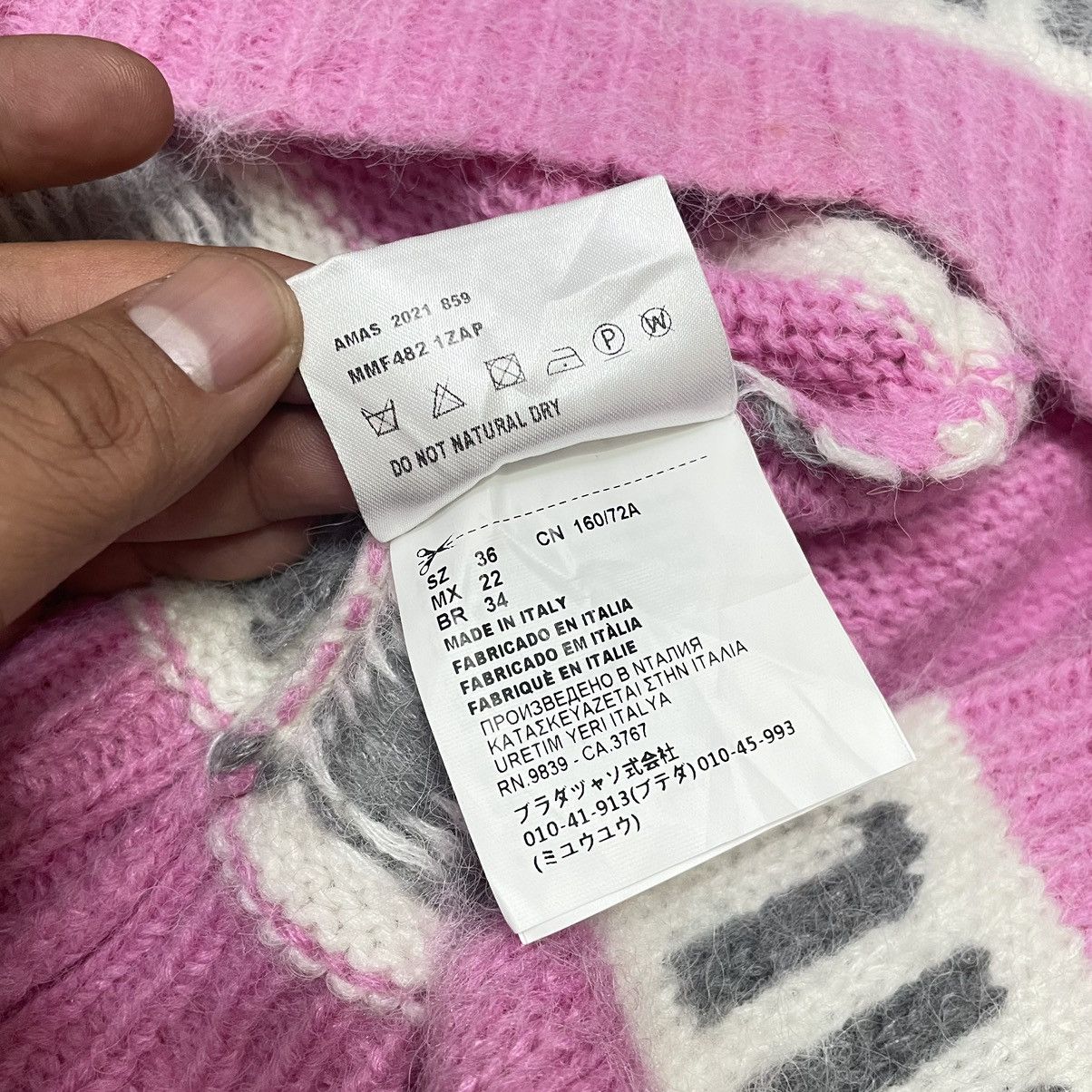 Miu Miu Miu Miu Logo Mohair Crop Knit Sweater Size XS / US 0-2 / IT 36-38 - 5 Thumbnail