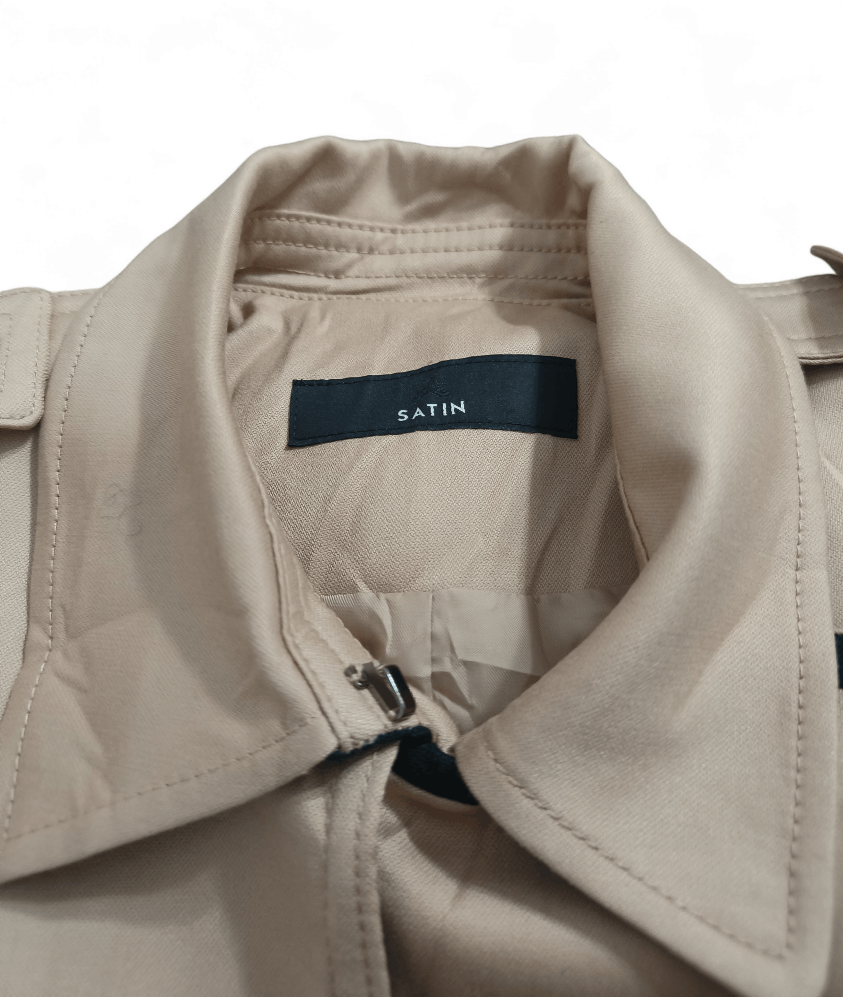 Other SATIN Women's Beige Korean Trench Coat Size XS / US 0-2 / IT 36-38 - 7 Thumbnail