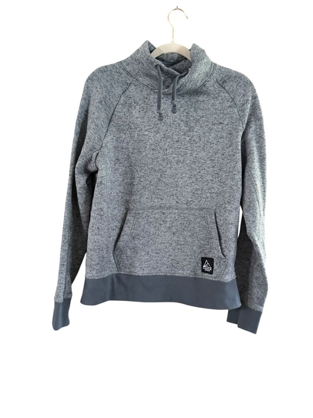 American Eagle Outfitters Men's American Eagle Gray Herringbone Cowl Neck Sweatshirt M Size US M / EU 48-50 / 2 - 8 Thumbnail