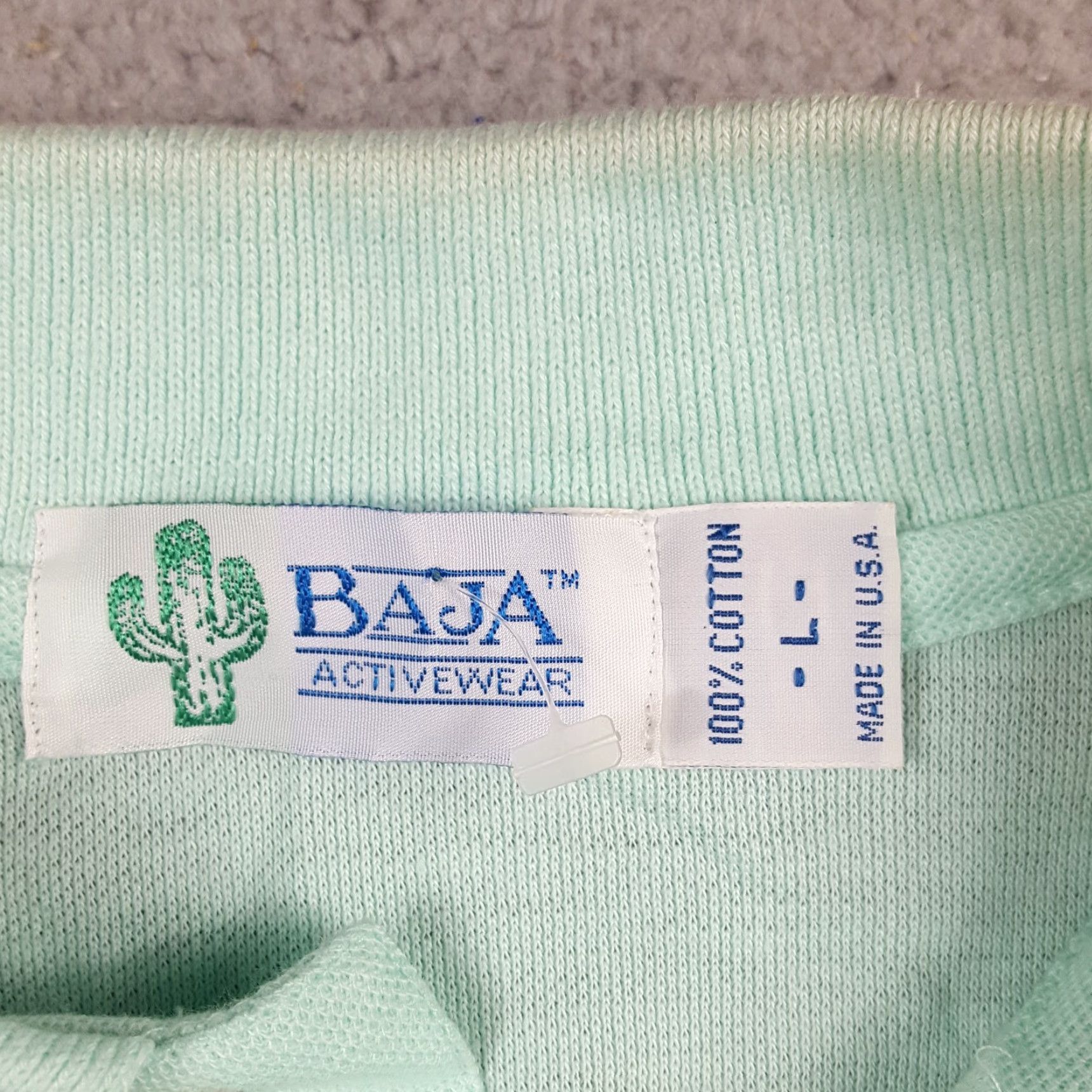 Vintage VINTAGE Seafoam Green Preppy Paris France Men's L Button Collar Polo Shirt Size US L / EU 52-54 / 3 - 6 Thumbnail