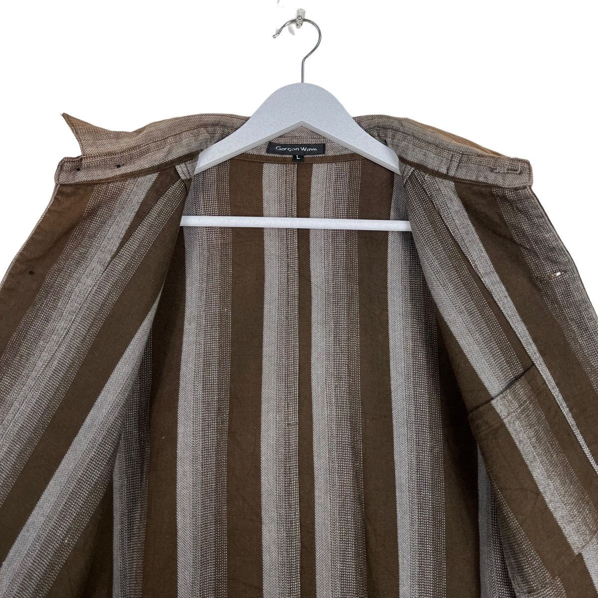 Japanese Brand VINTAGE GARCON WAVE STRIPE SHADOW LAZER JACKET Size US L / EU 52-54 / 3 - 12 Thumbnail