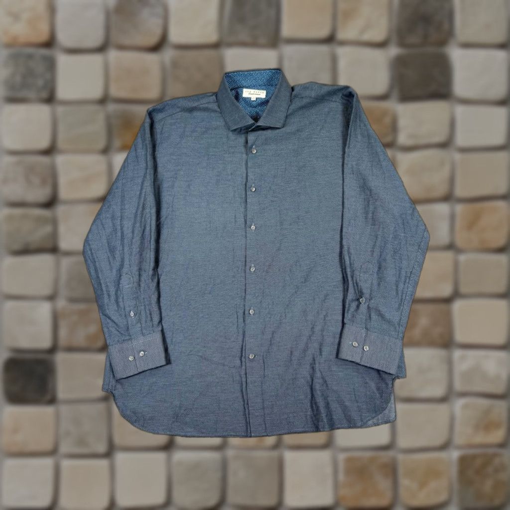 Ted Baker Ted Baker Endurance Dress Shirt Mens 17 Blue Button-Down Shirt Dress Shirt Mens 17 Blue Ted Baker Endurance Regular Size 46R - 1 Thumbnail