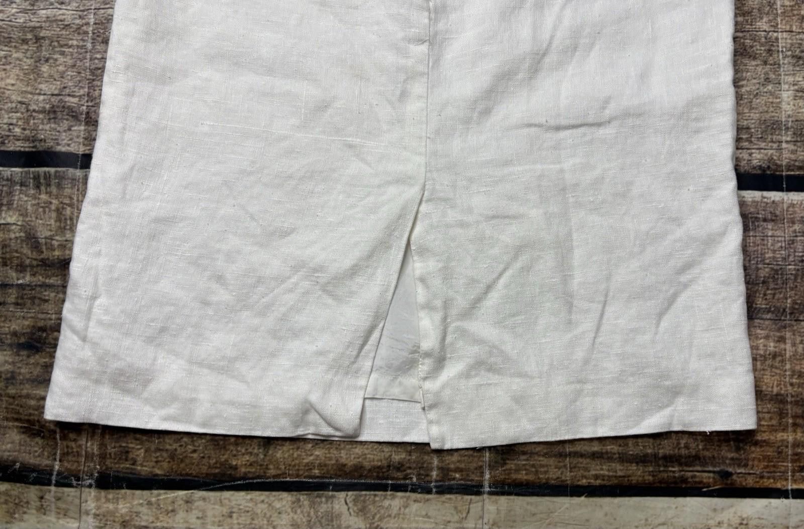 Jennifer Lopez VTG Jenna Skirt Womens Size 8 Linen White Pencil Size 30" / US 8 / IT 44 - 9 Thumbnail