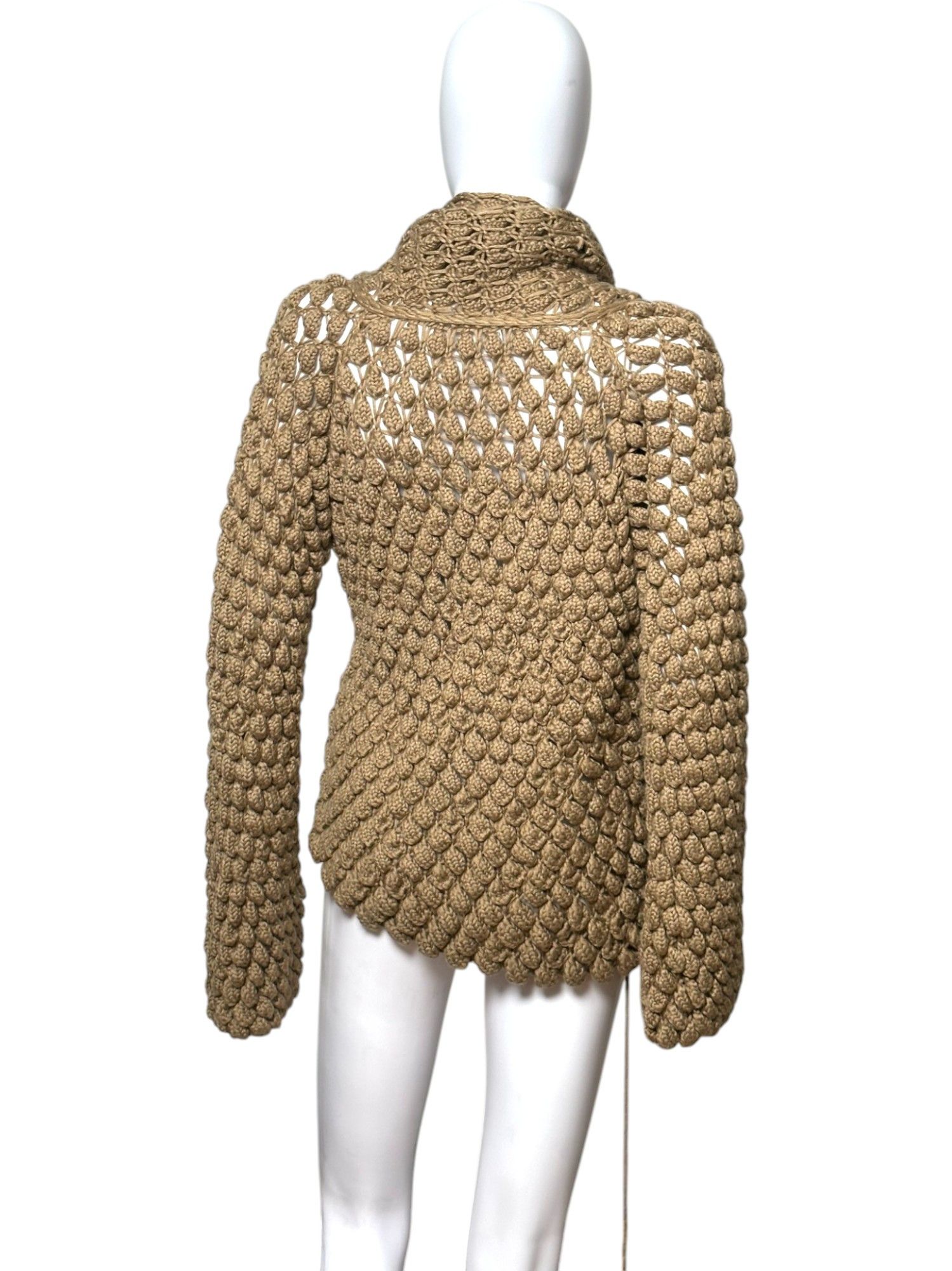 Roberto Cavalli Knitted Brown Wool Cardigan Size M / US 6-8 / IT 42-44 - 4 Thumbnail
