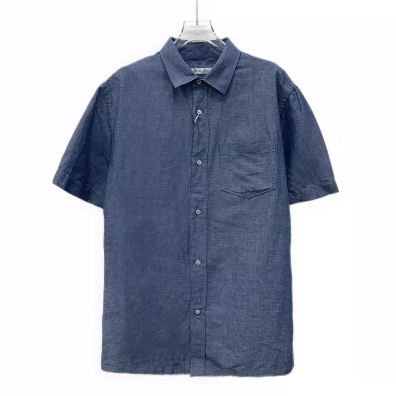 Loro Piana LORO PIANA Blue collar single-breasted short-sleeved shirt Size M / US 6-8 / IT 42-44 - 1 Thumbnail