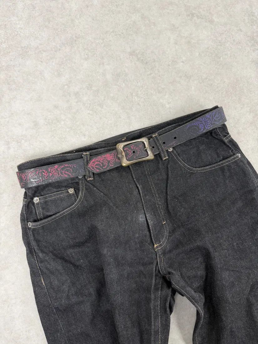Diesel Diesel Black Embroidered Purple & Pink Pattern Belt Size ONE SIZE - 1 Thumbnail