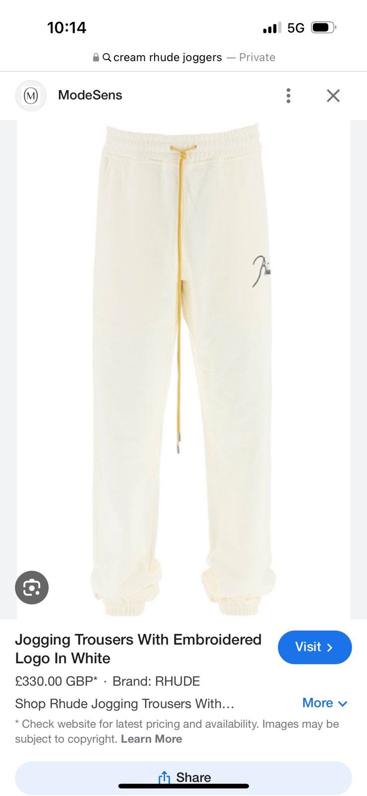 Rhude RHUDE joggers REAL MEASUREMENTS SHOWN IN PHOTOS BY TAPE Size US 30 / EU 46 - 18 Thumbnail