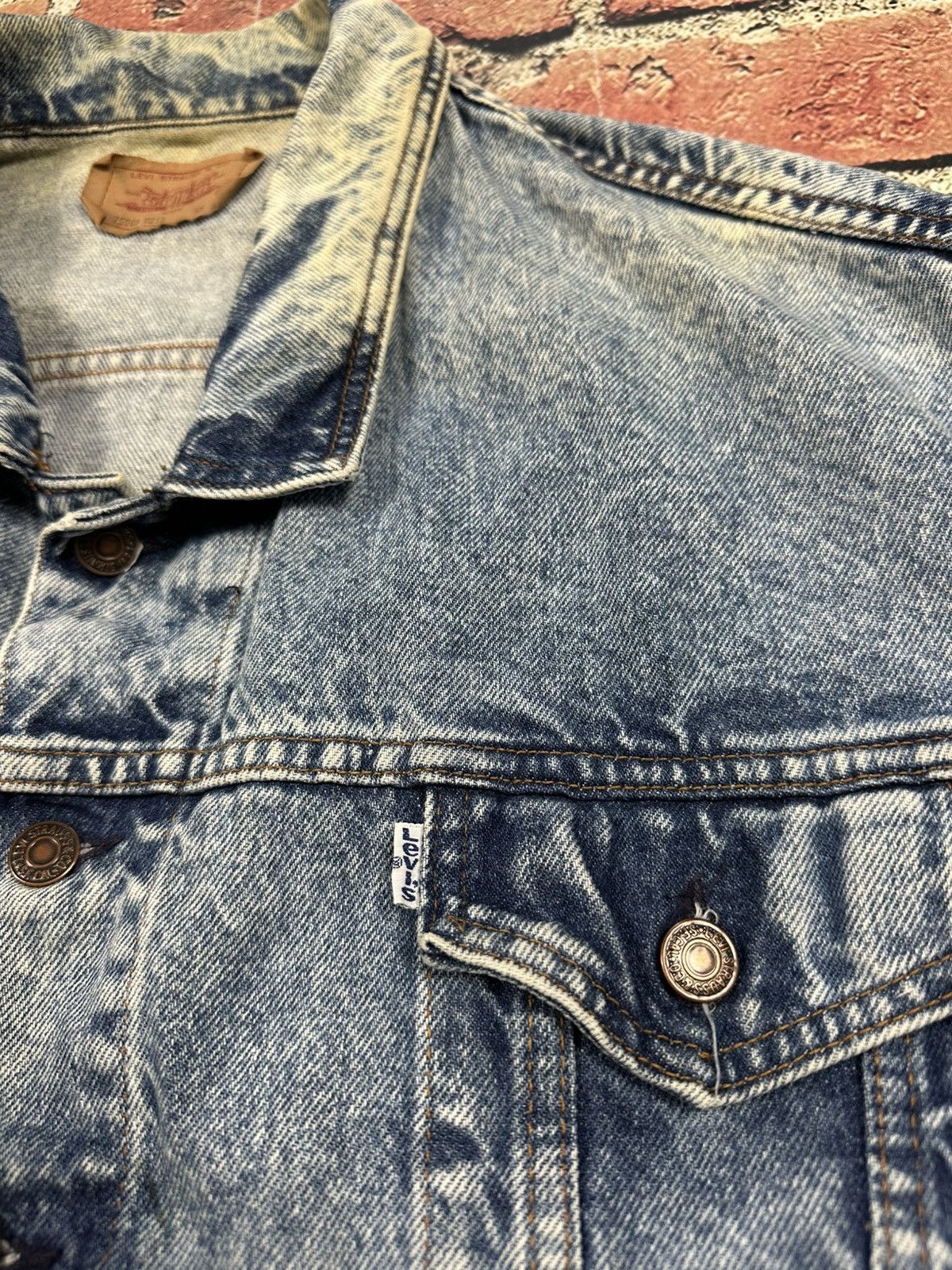 Levi's Vintage 80s Levis Denim Acid Trucker Jacket USA 75068 0219 Size US M / EU 48-50 / 2 - 8 Thumbnail