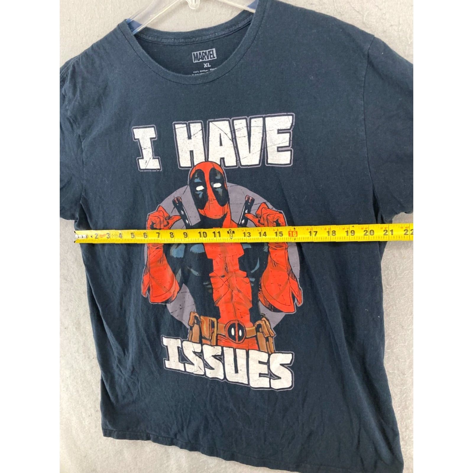 Vintage Marvel Deadpool TShirt XL Black Men Shirt Crew Neck Cotton Jersey Graphic Print XS? Size US XL / EU 56 / 4 - 2 Thumbnail