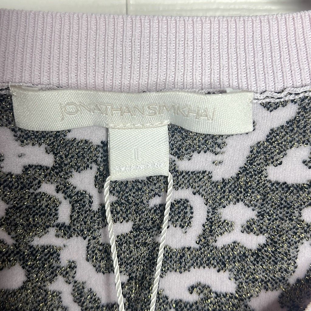 Jonathan Simkhai Jonathan Simkhai Animal Print Jacquard Cropped Sweater Lace L NWT Size L / US 10 / IT 46 - 11 Thumbnail