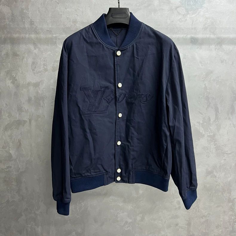 Louis Vuitton Louis Vuitton Navy logo jacquard single-breasted casual lo Size US L / EU 52-54 / 3 - 1 Thumbnail