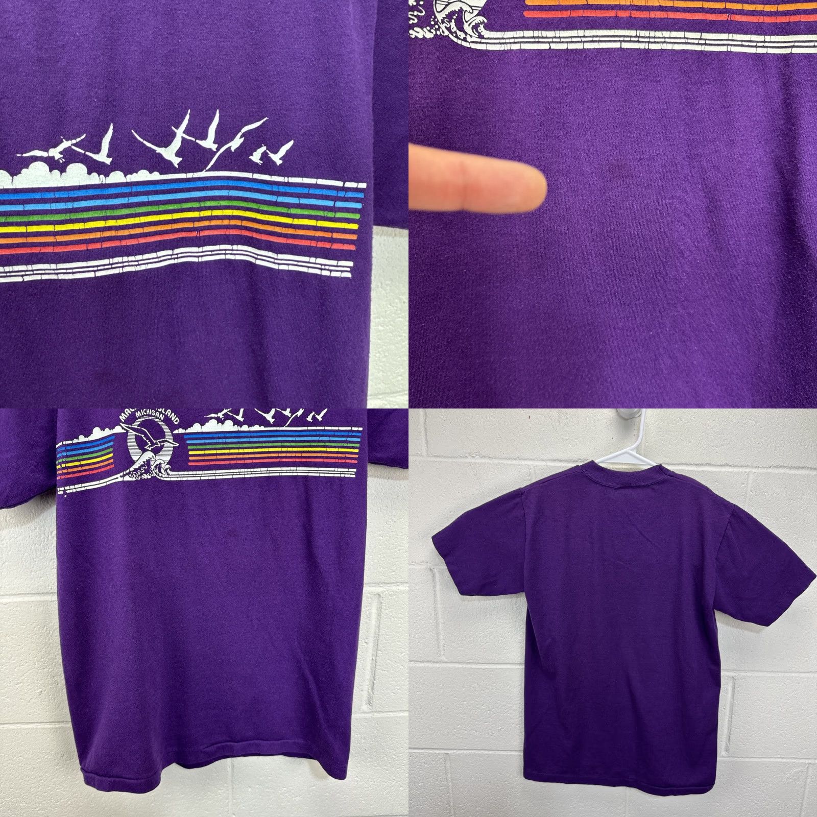 Velva Sheen VINTAGE Velva Sheen Mackinac Island Michigan T Shirt USA Made Medium Crew Neck Purple Graphic Print Short Sleeve Mens Size US M / EU 48-50 / 2 - 8 Thumbnail