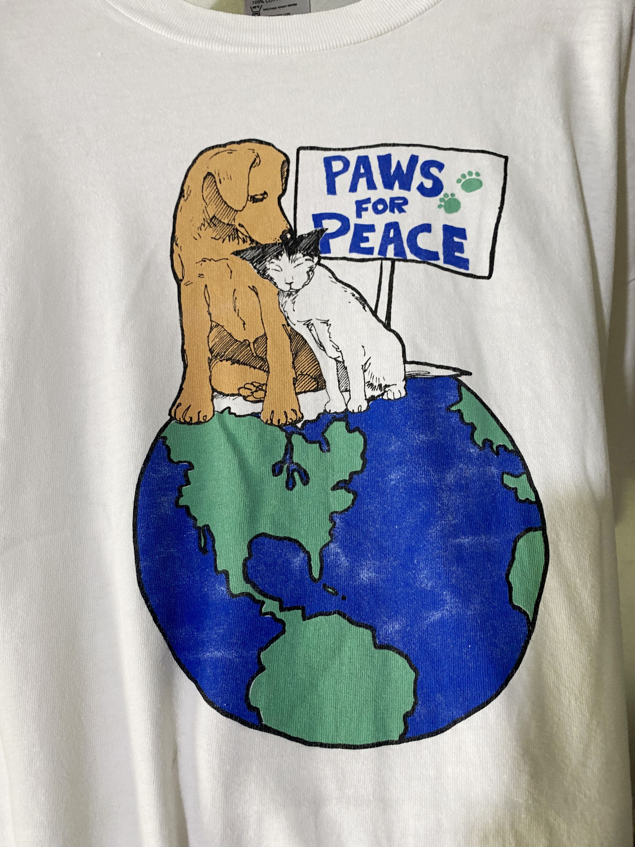 Vintage 90s Paws for Peace Shirt