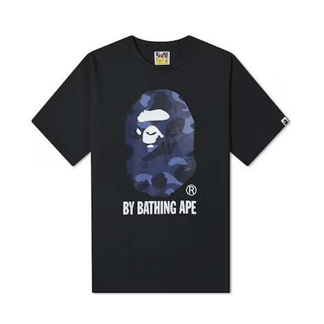 image of Bape Premium Happy New Year Color Camo Ape Head Tee in Black, Men's (Size Large)