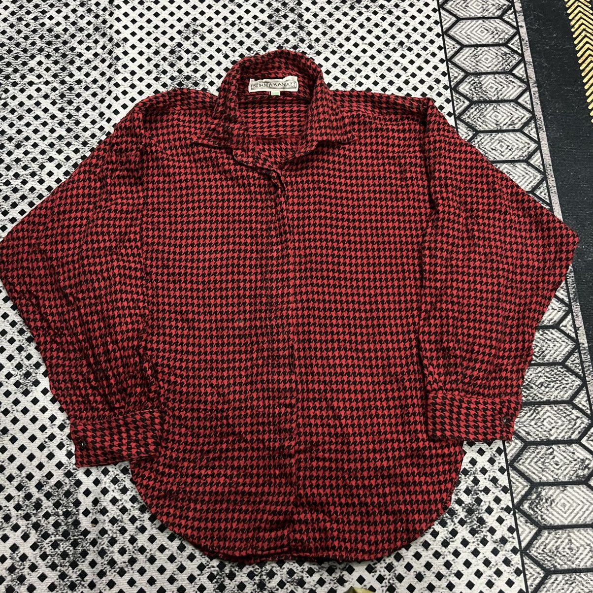 Norma Kamali 💎Norma Kamali Gingham Designer Flannel Button Ups Size L / US 10 / IT 46 - 2 Thumbnail
